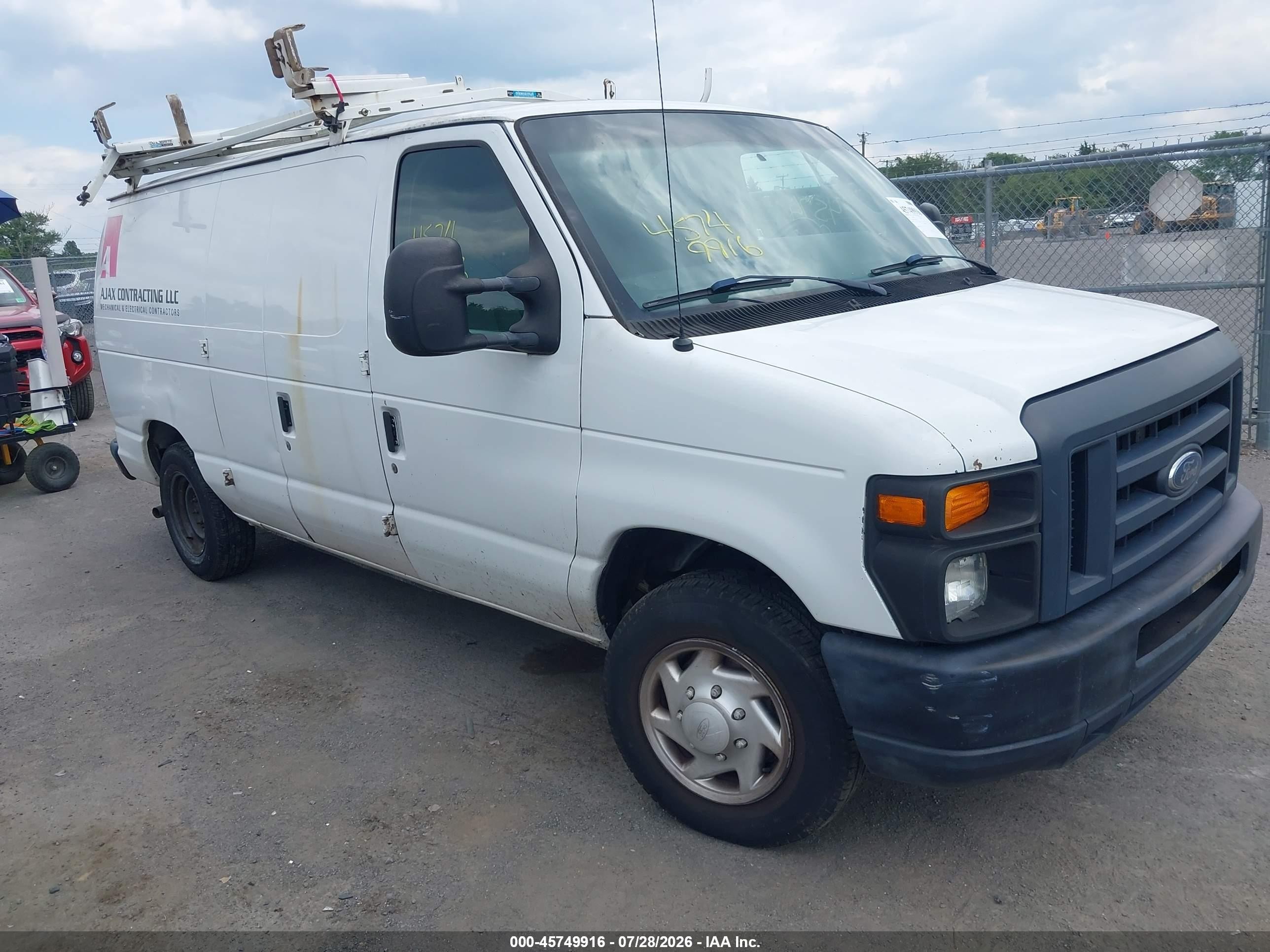 2013 Ford E-150 Commercial White vin: 1FTNE1EW9DDA10101
