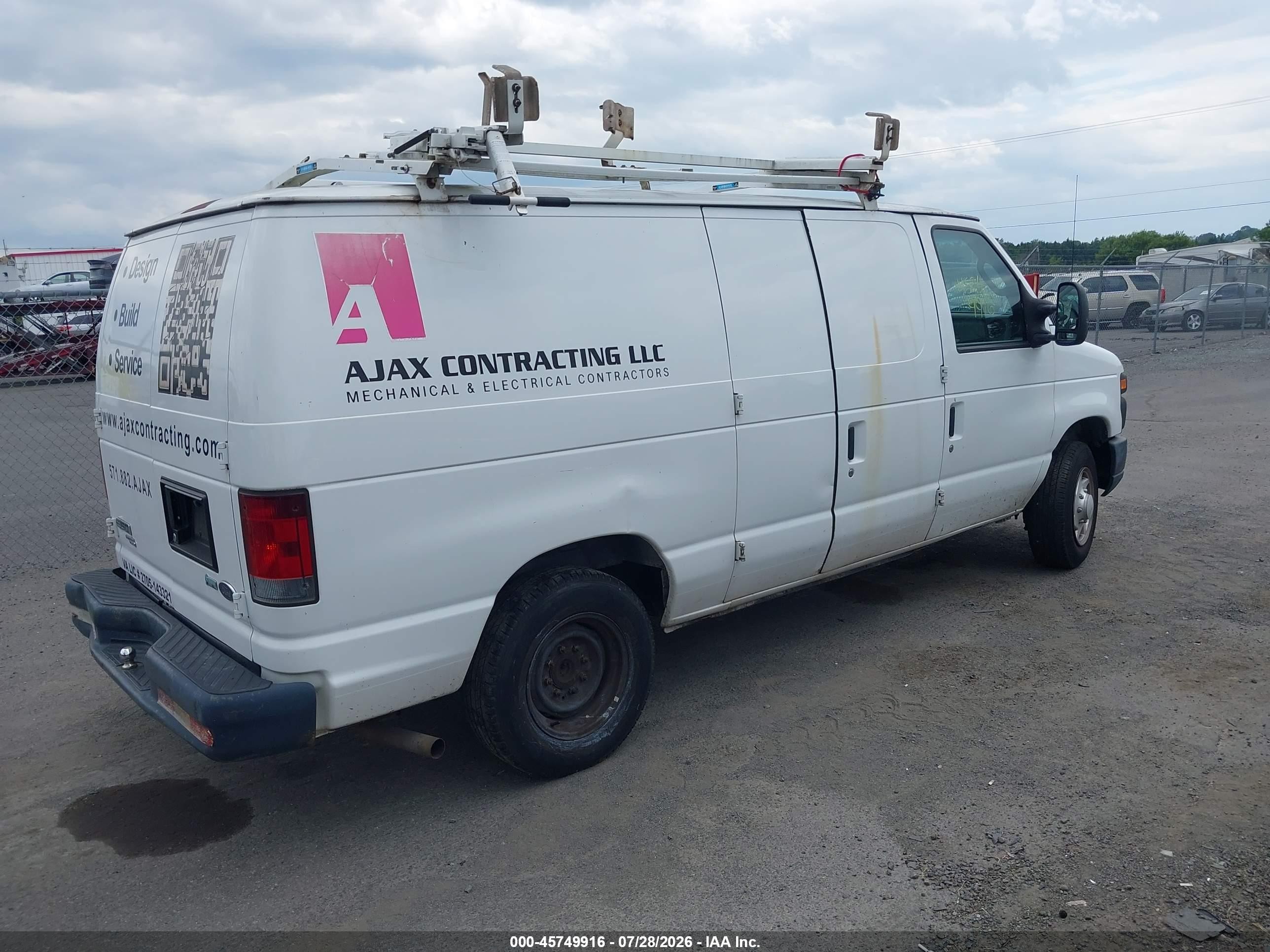 2013 Ford E-150 Commercial White vin: 1FTNE1EW9DDA10101