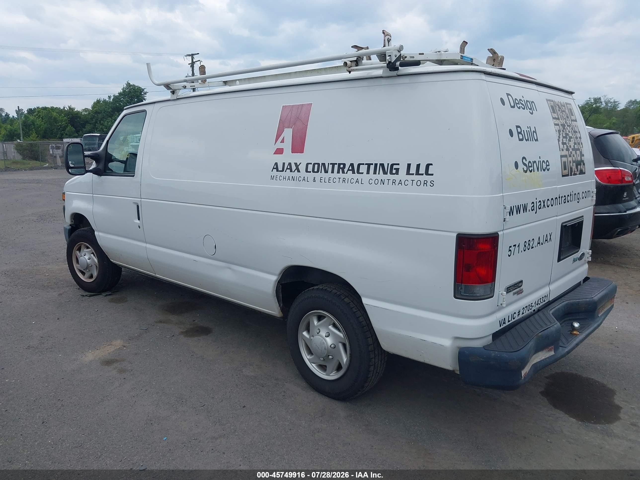 2013 Ford E-150 Commercial White vin: 1FTNE1EW9DDA10101