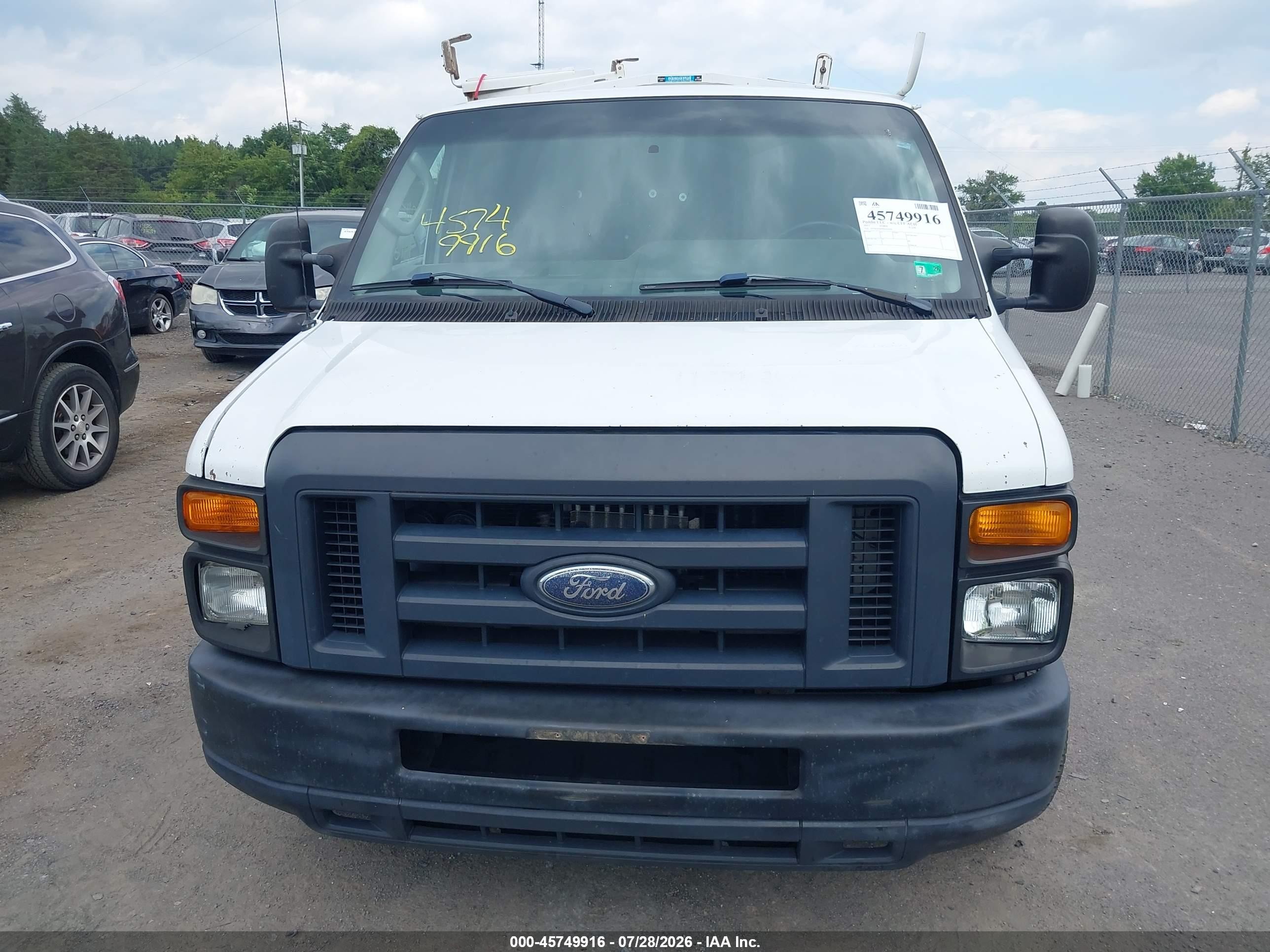 2013 Ford E-150 Commercial White vin: 1FTNE1EW9DDA10101