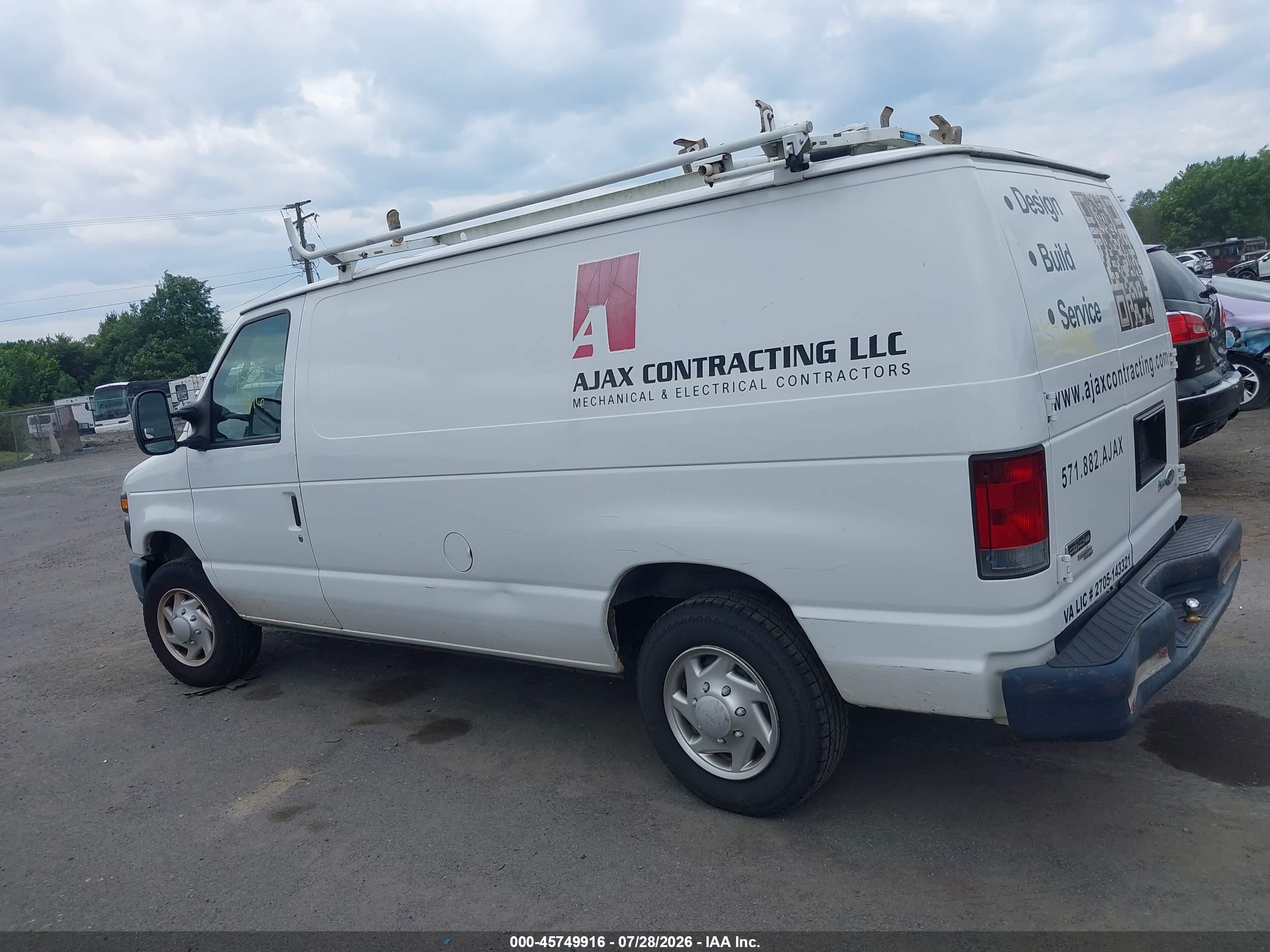 2013 Ford E-150 Commercial White vin: 1FTNE1EW9DDA10101