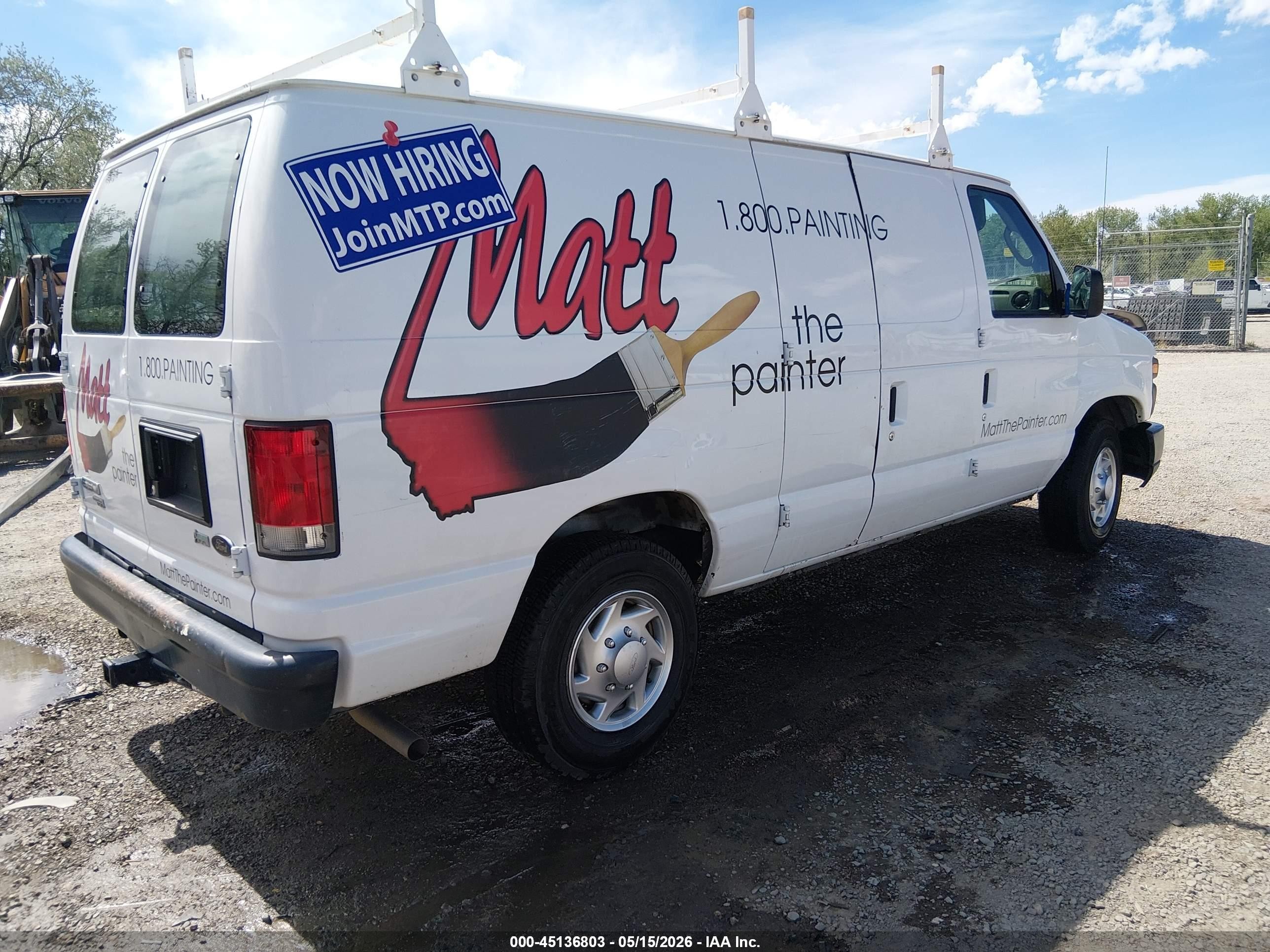 2014 Ford E-150 Commercial White vin: 1FTNE1EWXEDA66596