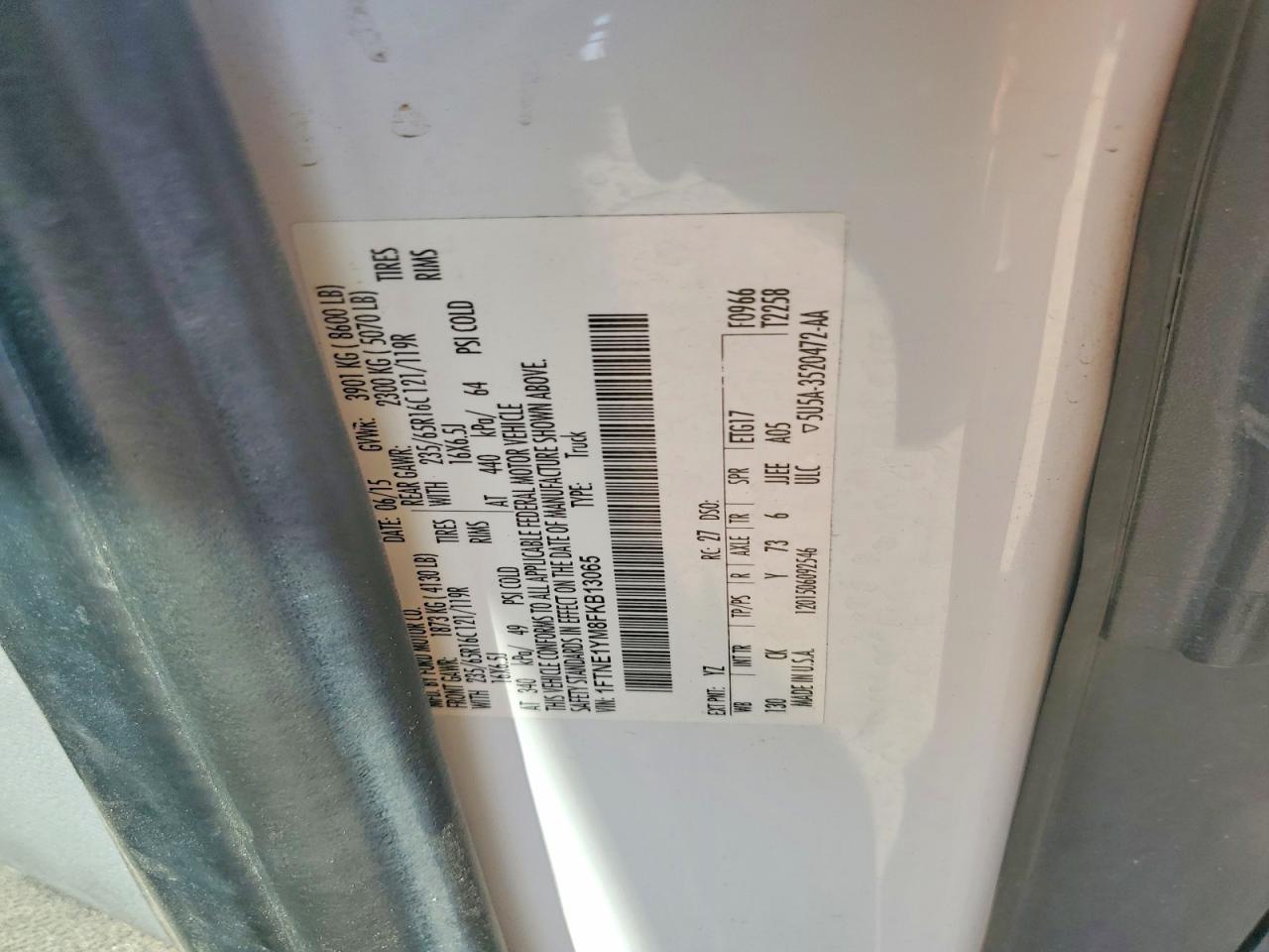2015 Ford Transit T-150 Белый vin: 1FTNE1YM8FKB13065