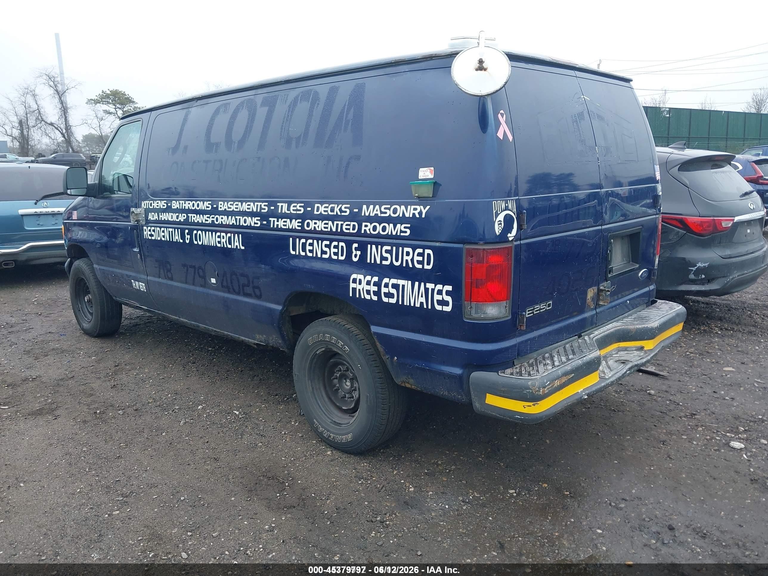 2003 Ford E-250 Commercial Blue vin: 1FTNE24223HB30768