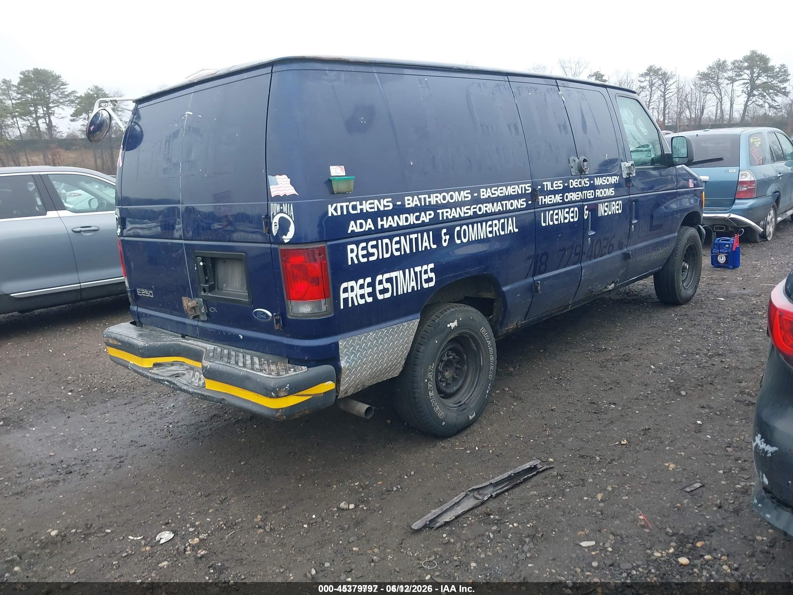 2003 Ford E-250 Commercial Blue vin: 1FTNE24223HB30768