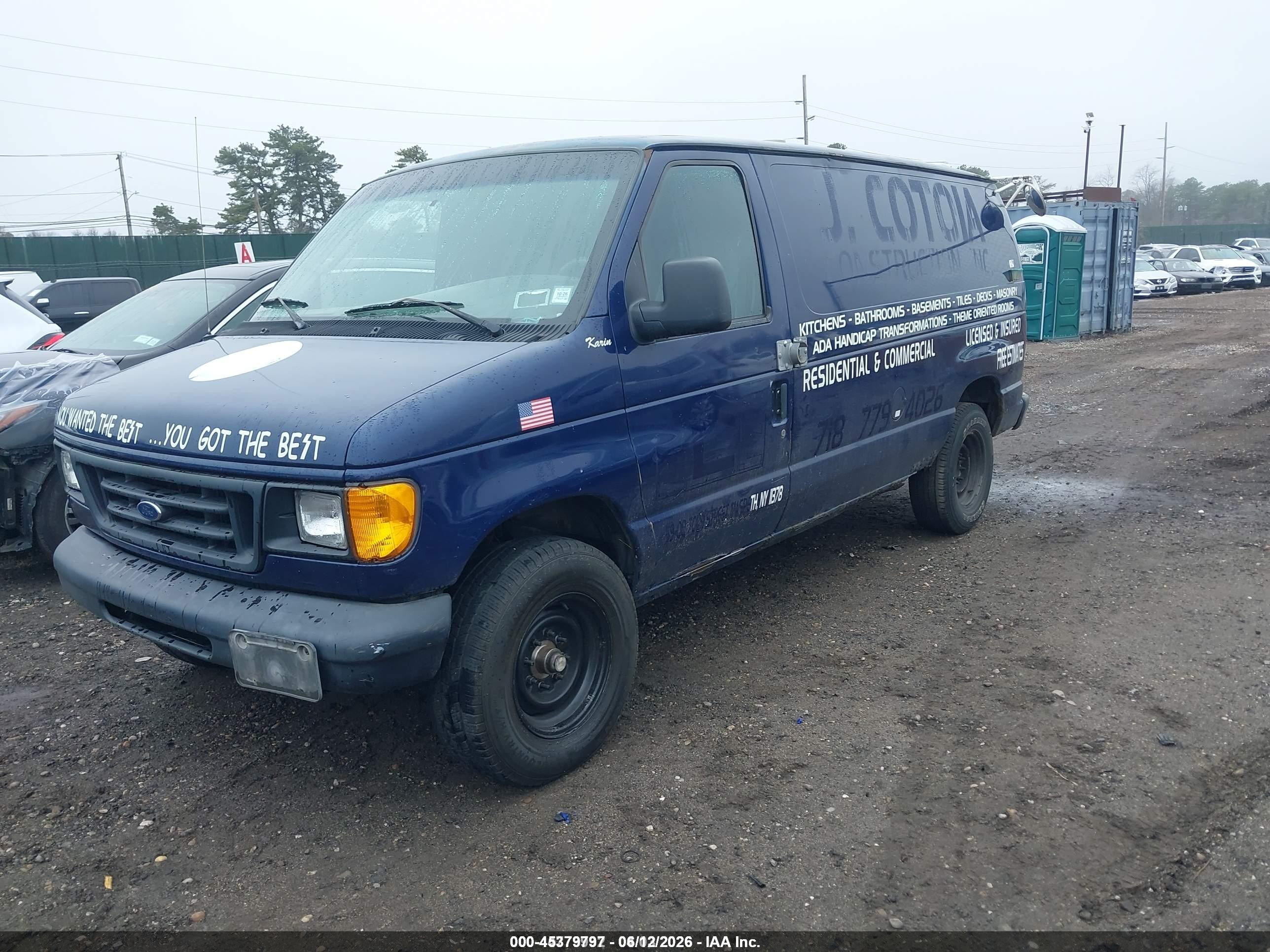 2003 Ford E-250 Commercial Blue vin: 1FTNE24223HB30768