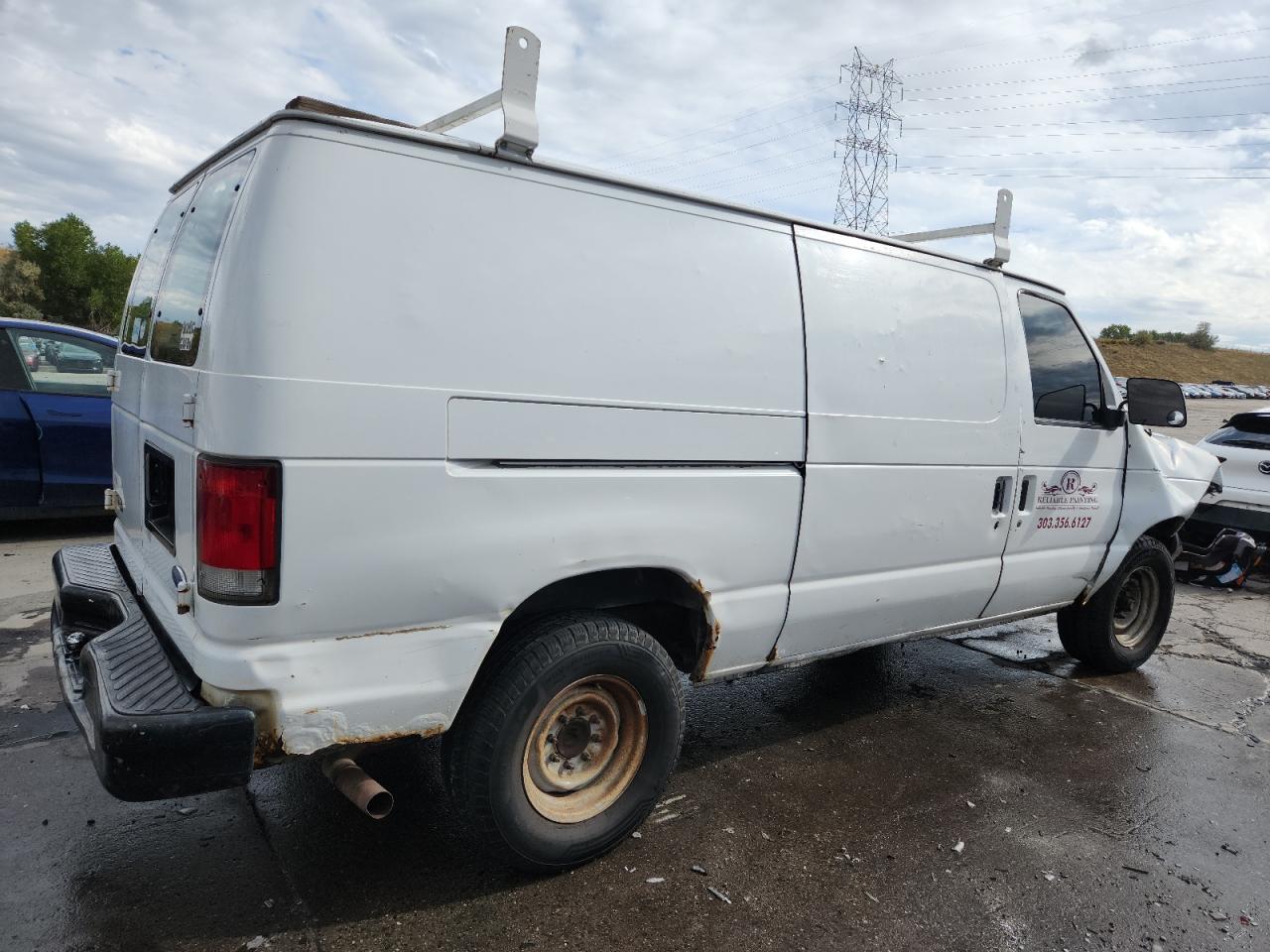2001 Ford Econoline E250 Van White vin: 1FTNE24L01HB04904