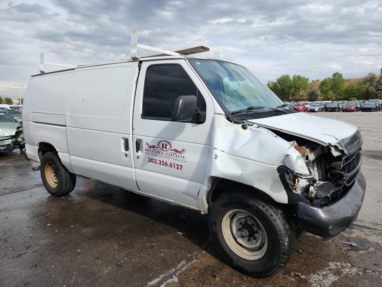 2001 Ford Econoline E250 Van White vin: 1FTNE24L01HB04904