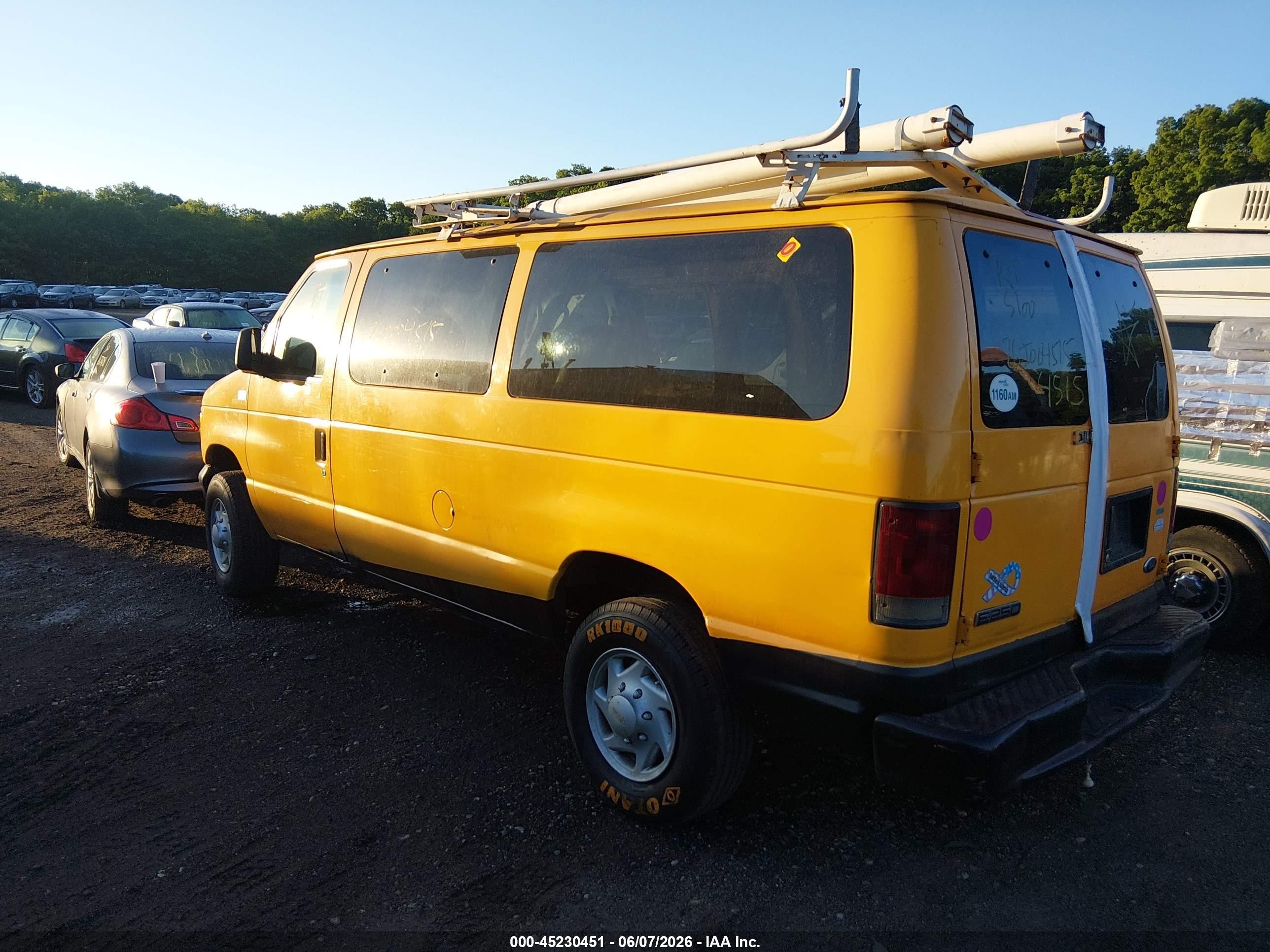 2006 Ford E-250 Commercial/recreational Yellow vin: 1FTNE24L46DB08677