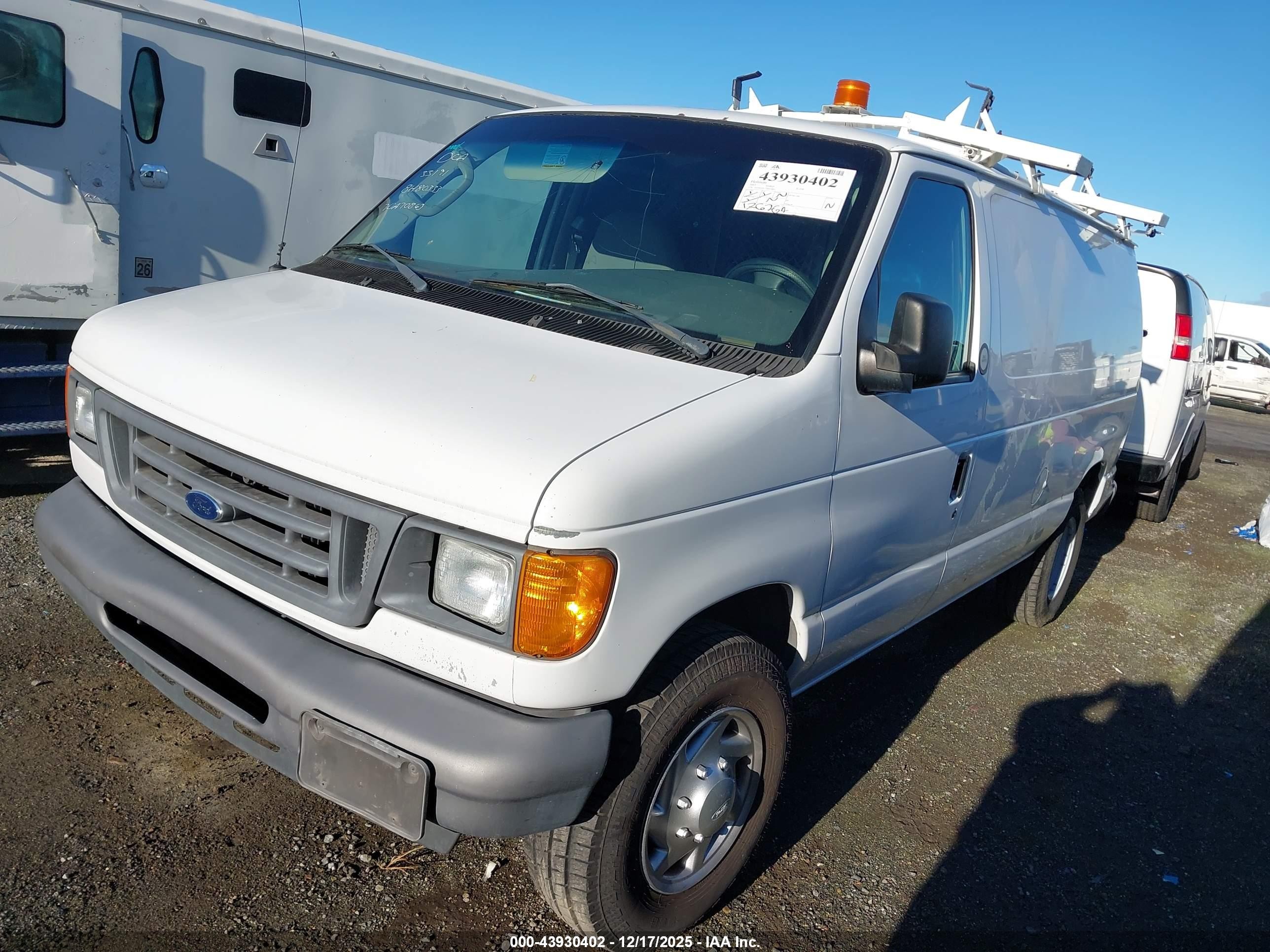 2007 Ford E-250 Commercial/recreational Белый vin: 1FTNE24L57DA70863