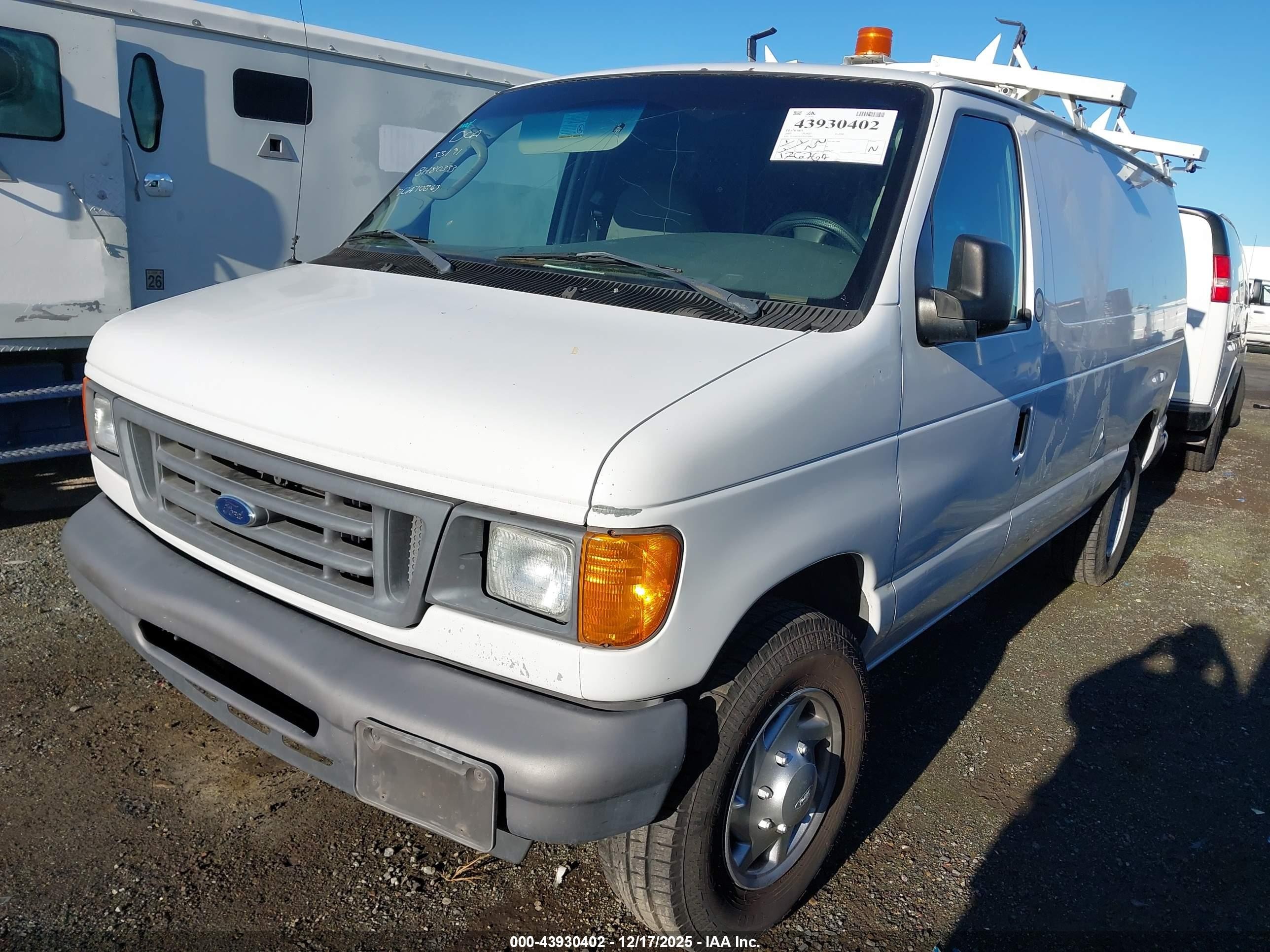 2007 Ford E-250 Commercial/recreational Белый vin: 1FTNE24L57DA70863
