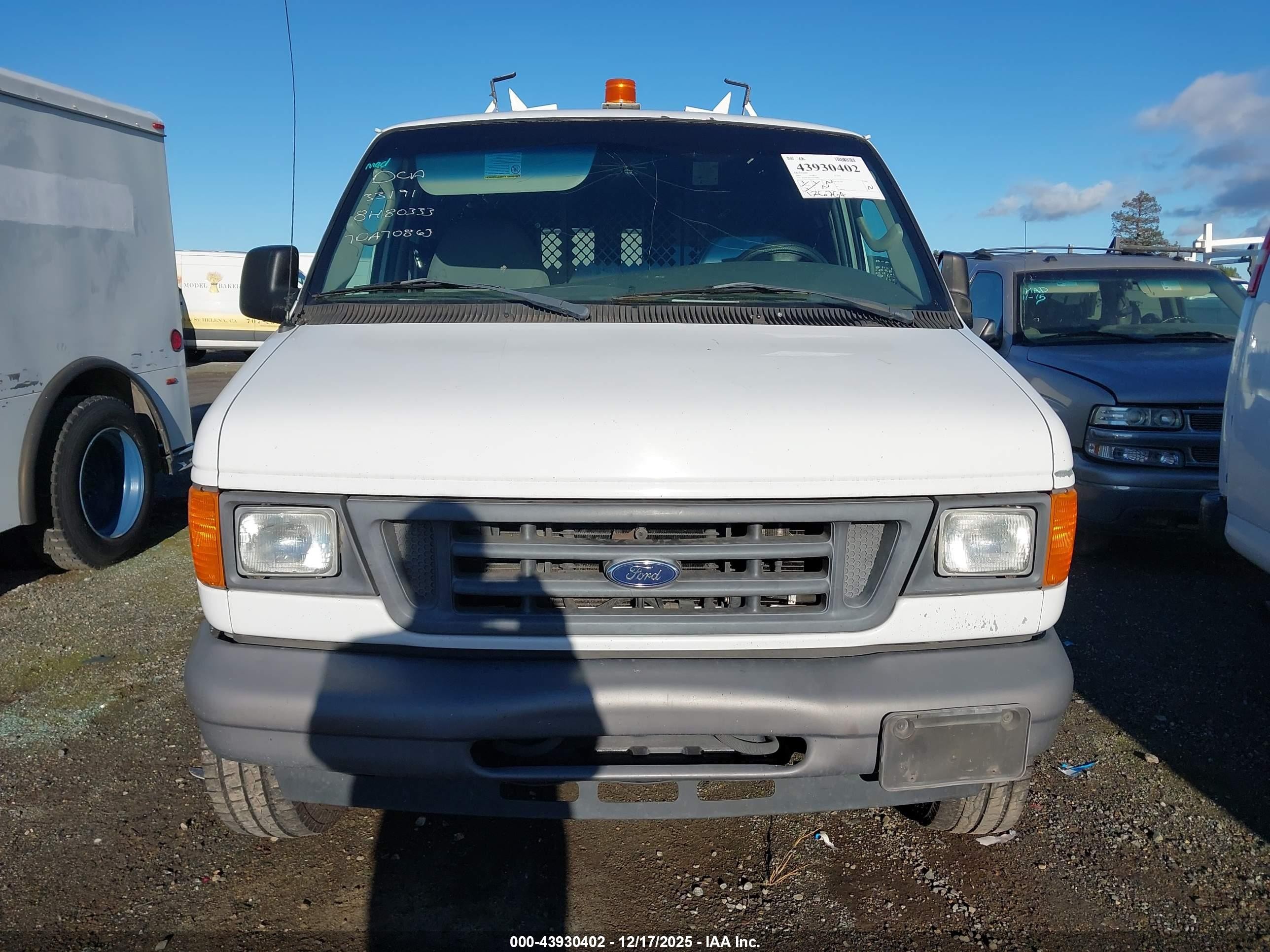 2007 Ford E-250 Commercial/recreational Белый vin: 1FTNE24L57DA70863