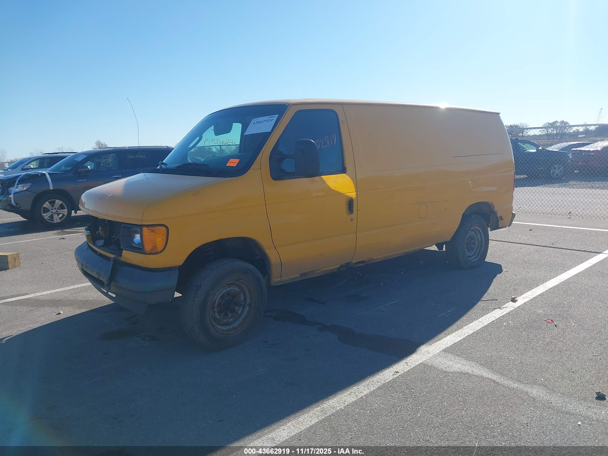 2007 Ford E-250 Commercial/recreational Yellow vin: 1FTNE24L57DA94399