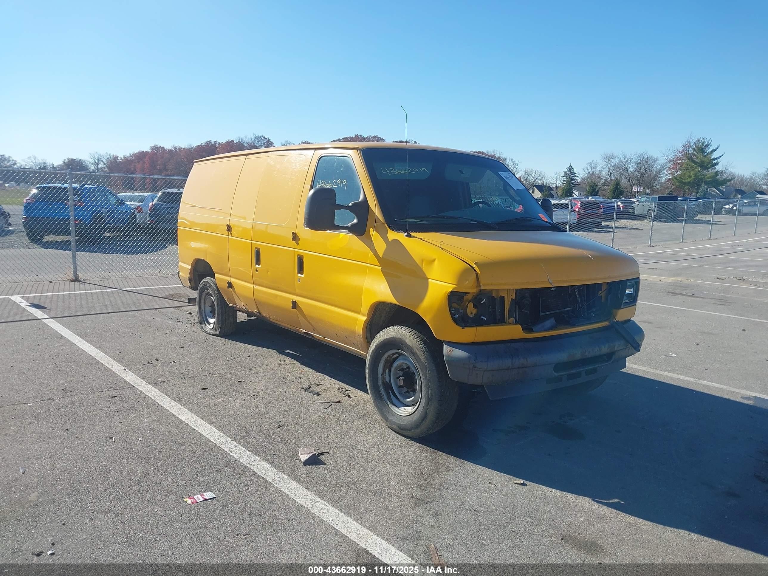 2007 Ford E-250 Commercial/recreational Yellow vin: 1FTNE24L57DA94399