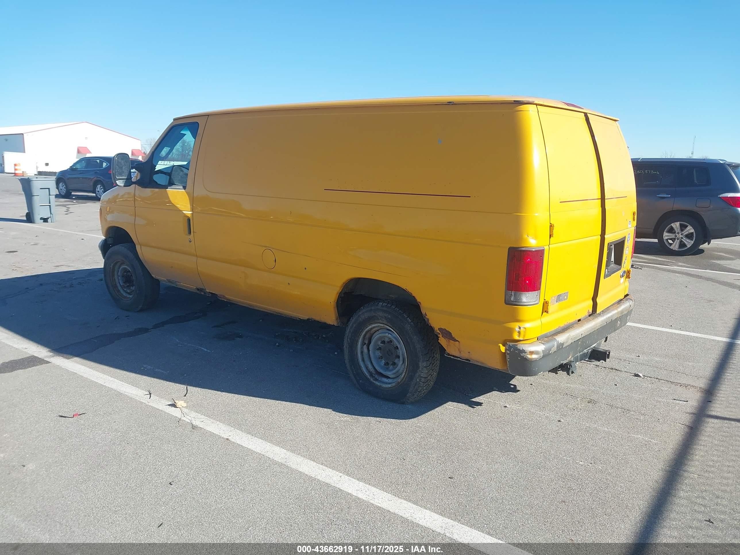 2007 Ford E-250 Commercial/recreational Yellow vin: 1FTNE24L57DA94399