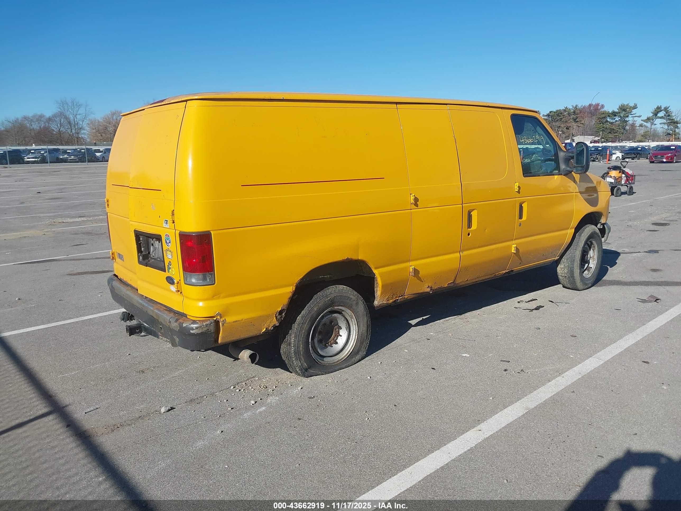 2007 Ford E-250 Commercial/recreational Yellow vin: 1FTNE24L57DA94399