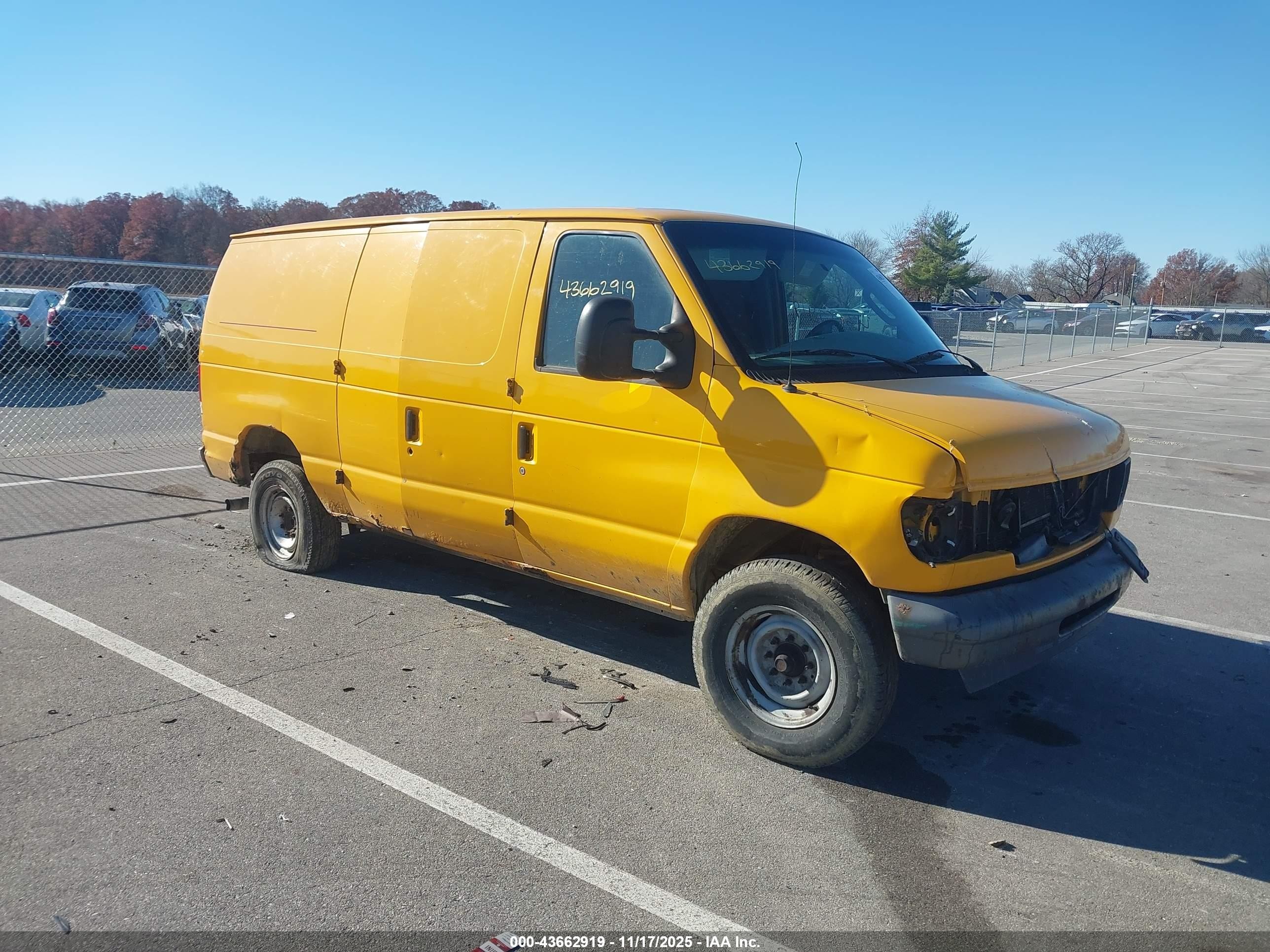 2007 Ford E-250 Commercial/recreational Yellow vin: 1FTNE24L57DA94399