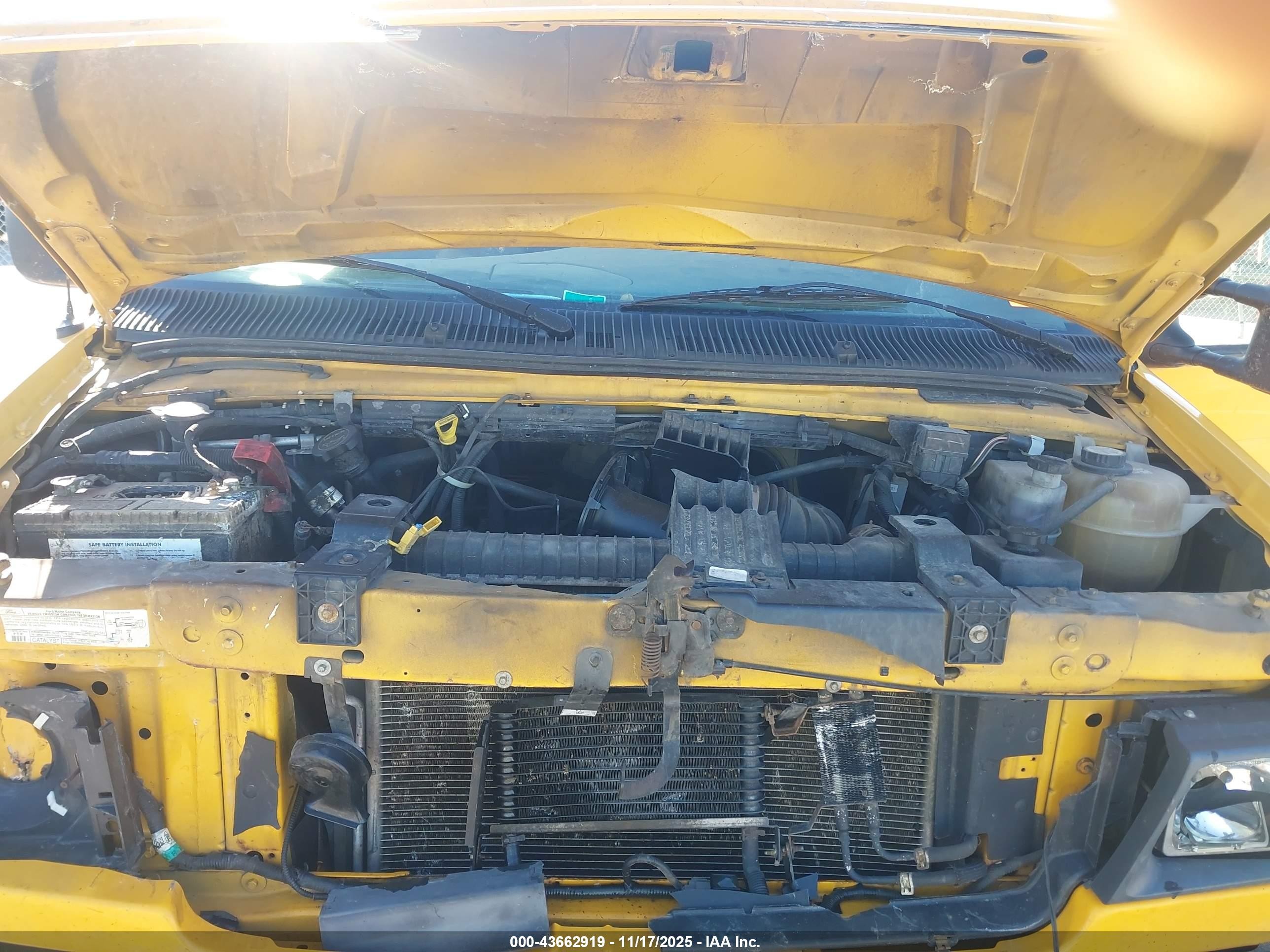 2007 Ford E-250 Commercial/recreational Yellow vin: 1FTNE24L57DA94399