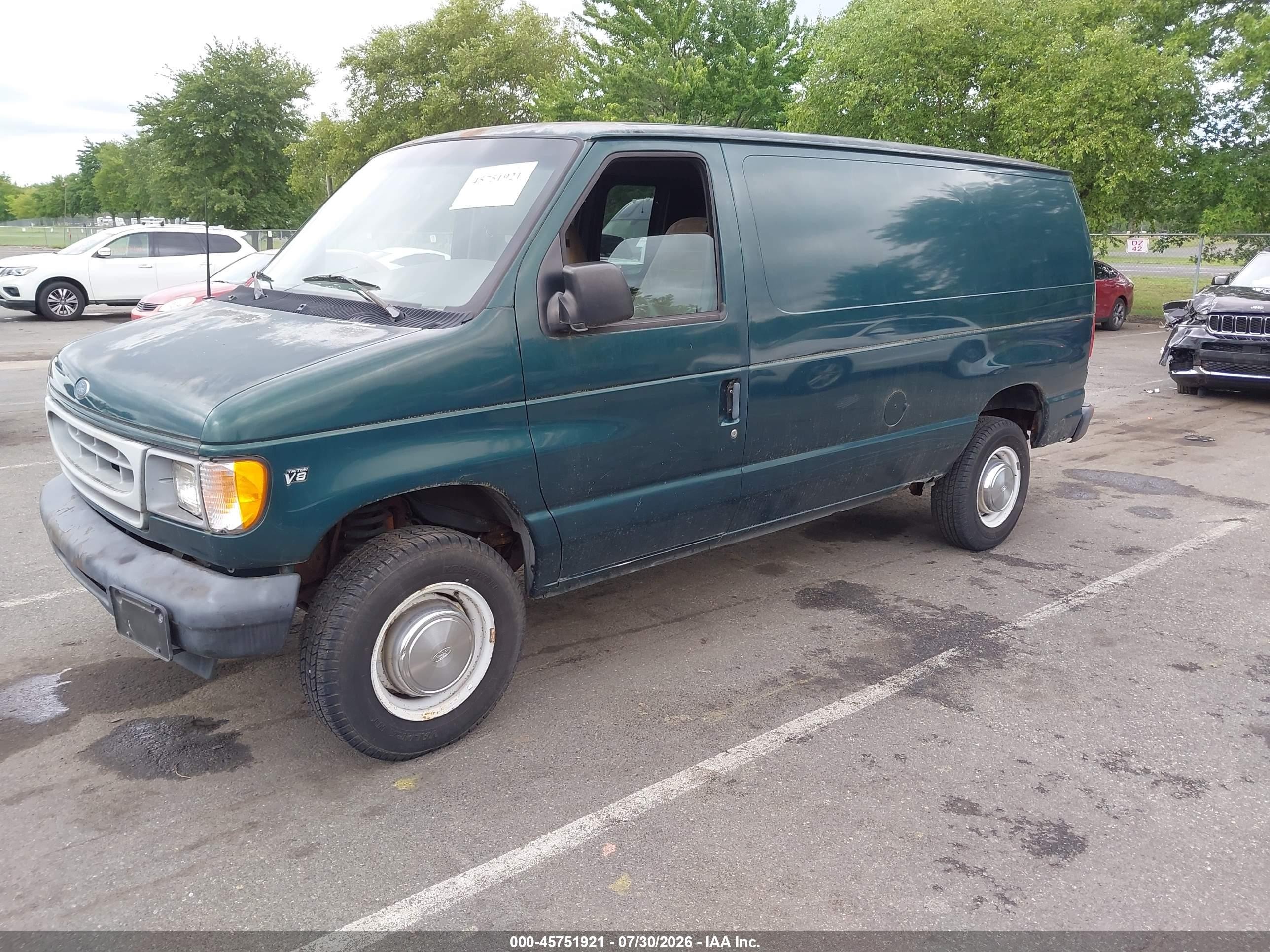 2001 Ford E-250 Commercial/recreational Green vin: 1FTNE24L81HB57625