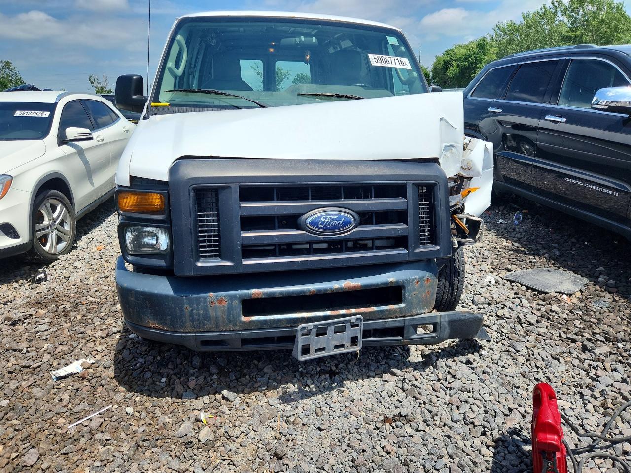 2009 Ford Econoline E250 Van White vin: 1FTNE24L99DA75664