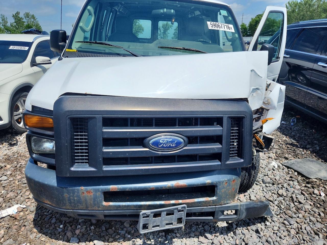 2009 Ford Econoline E250 Van White vin: 1FTNE24L99DA75664