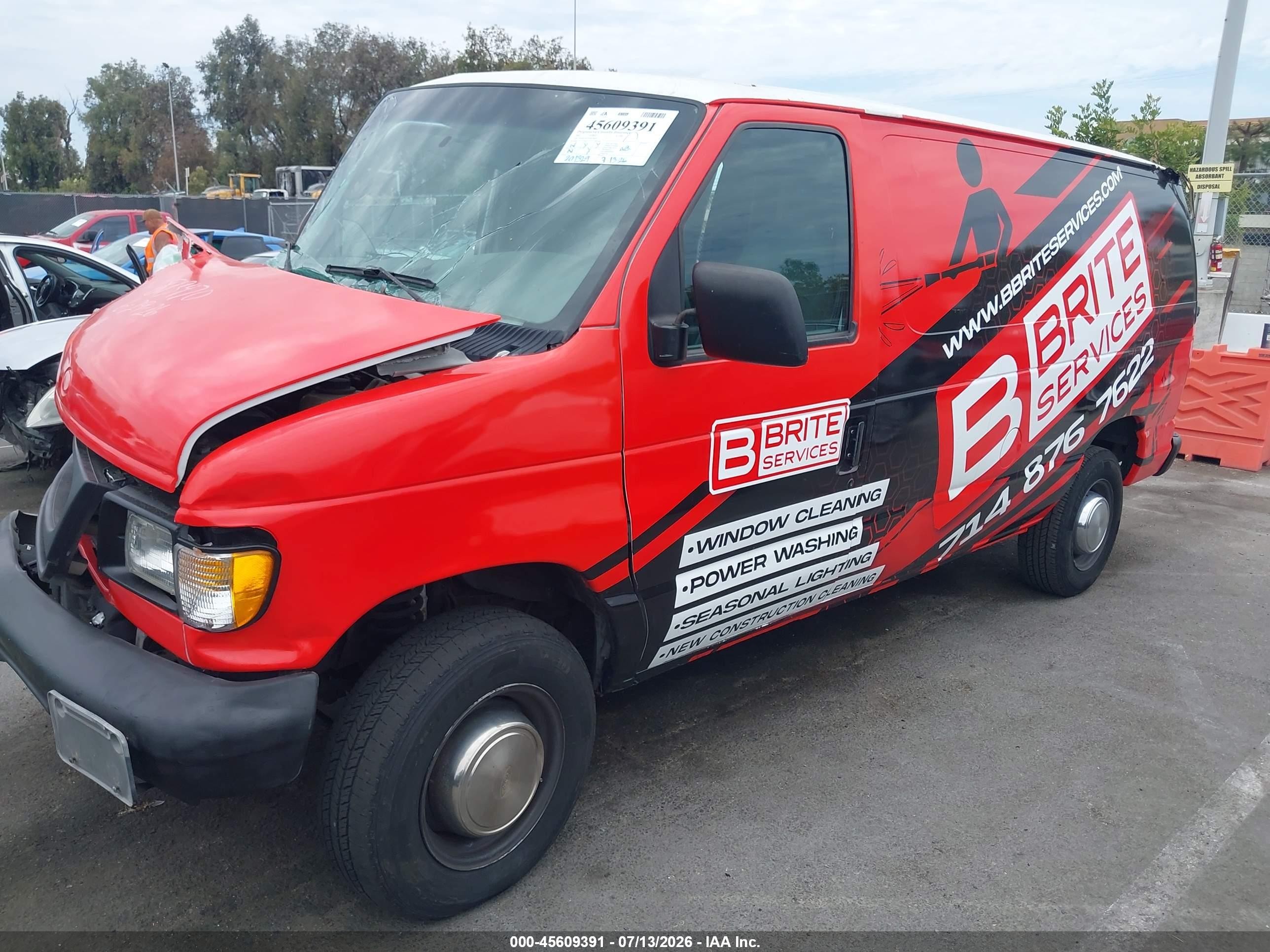 2001 Ford E-250 Commercial/recreational White vin: 1FTNE24LX1HA39849