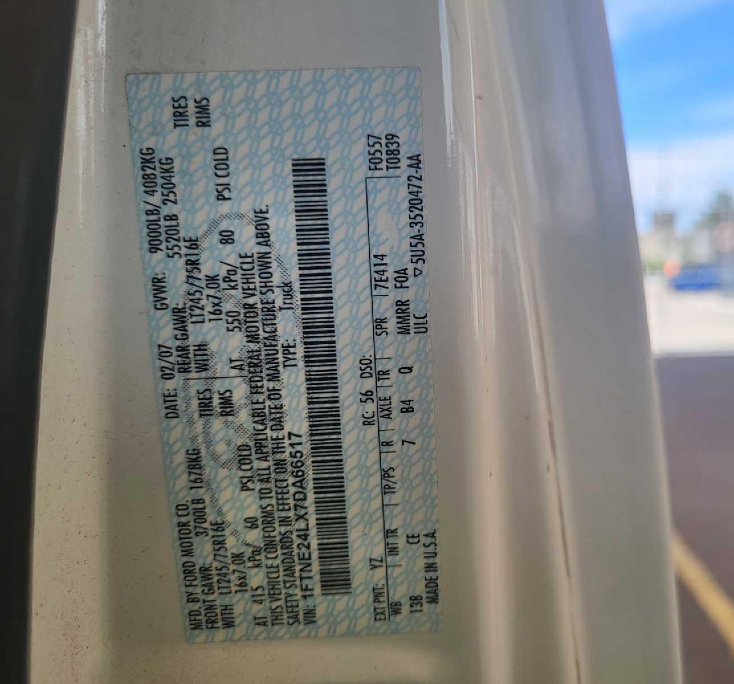 1FTNE24LX7DA66517