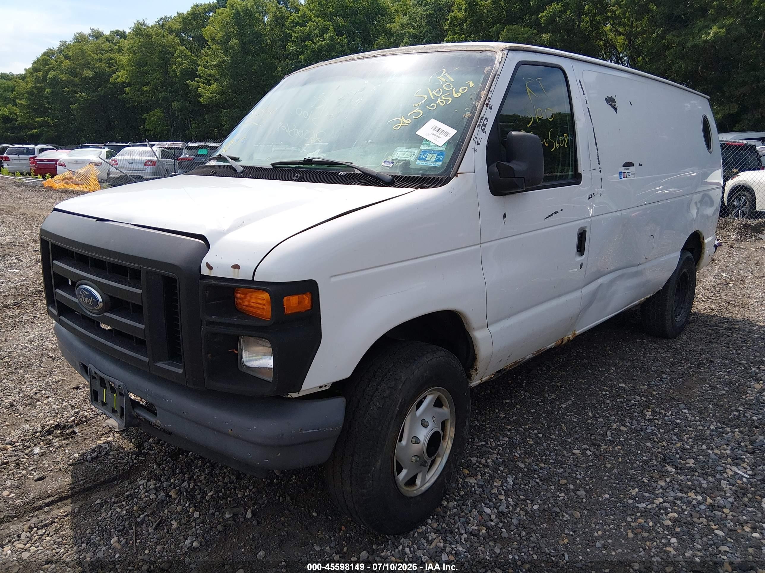 2008 Ford E-250 Commercial/recreational Белый vin: 1FTNE24W08DA12154