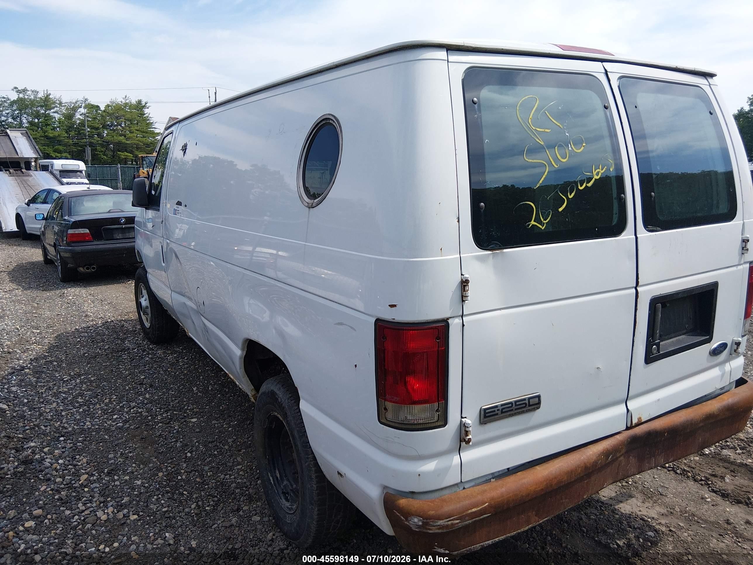 2008 Ford E-250 Commercial/recreational Белый vin: 1FTNE24W08DA12154