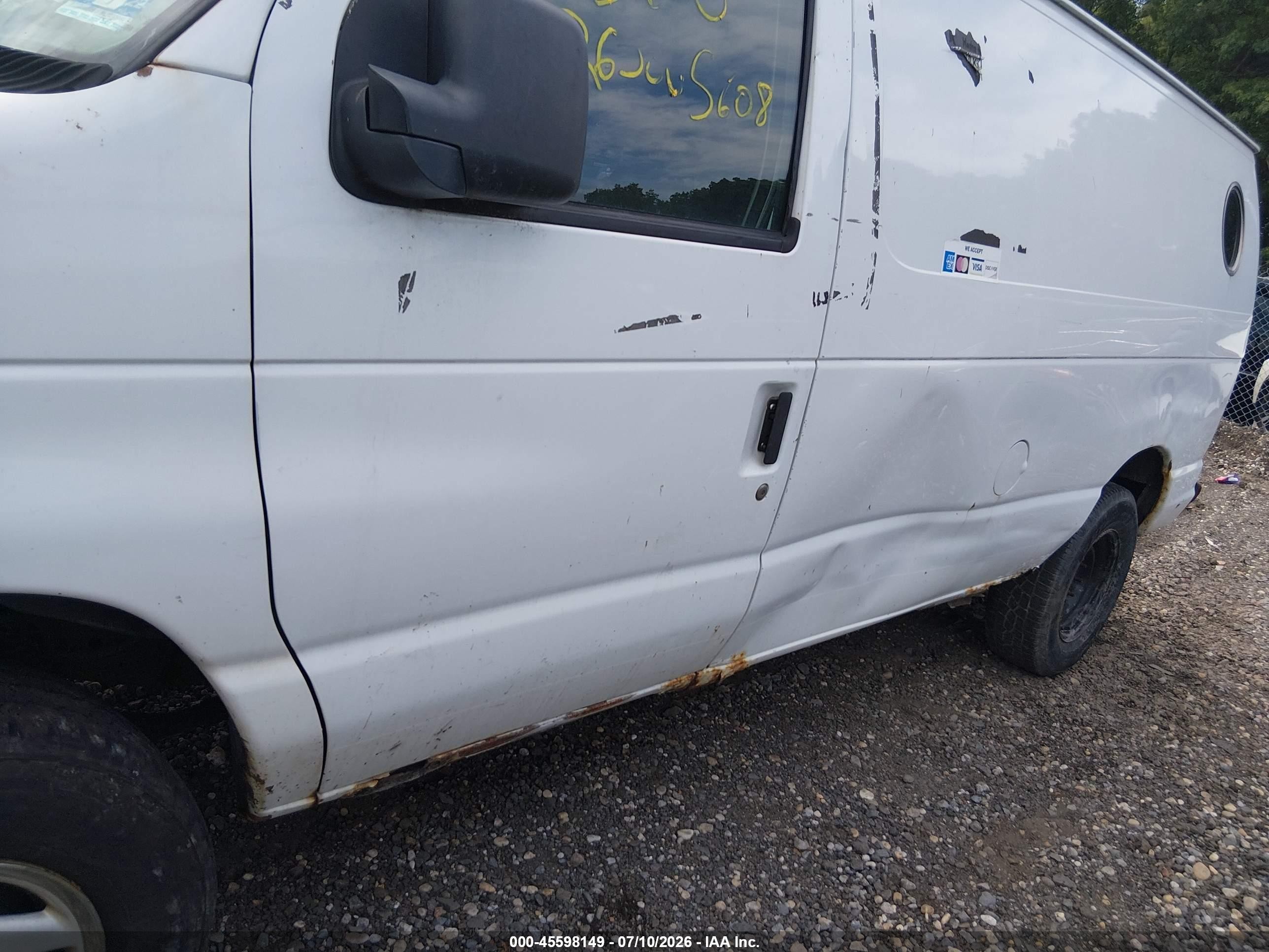 2008 Ford E-250 Commercial/recreational Белый vin: 1FTNE24W08DA12154