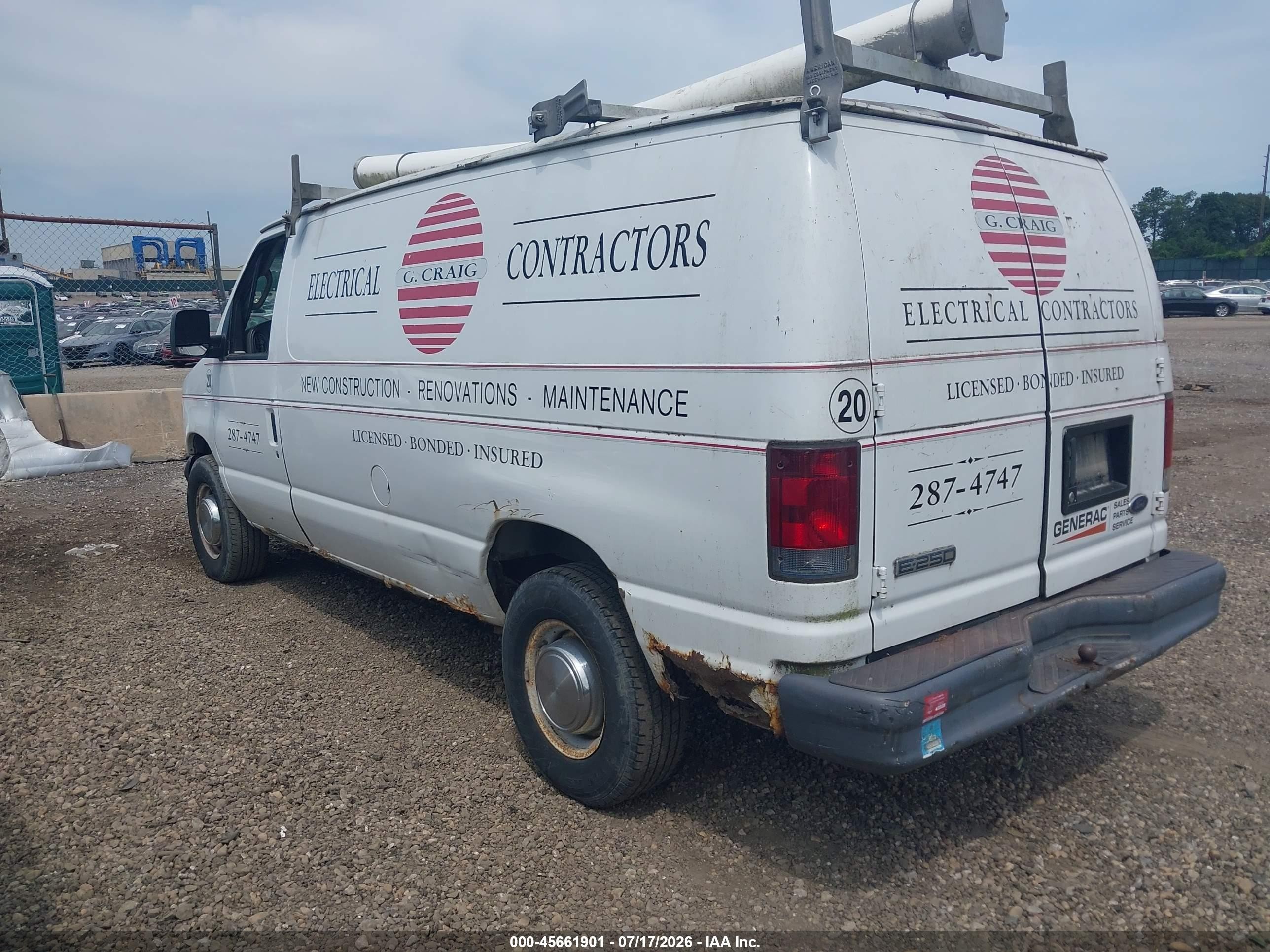 2006 Ford E-250 Commercial/recreational White vin: 1FTNE24W16HA85961