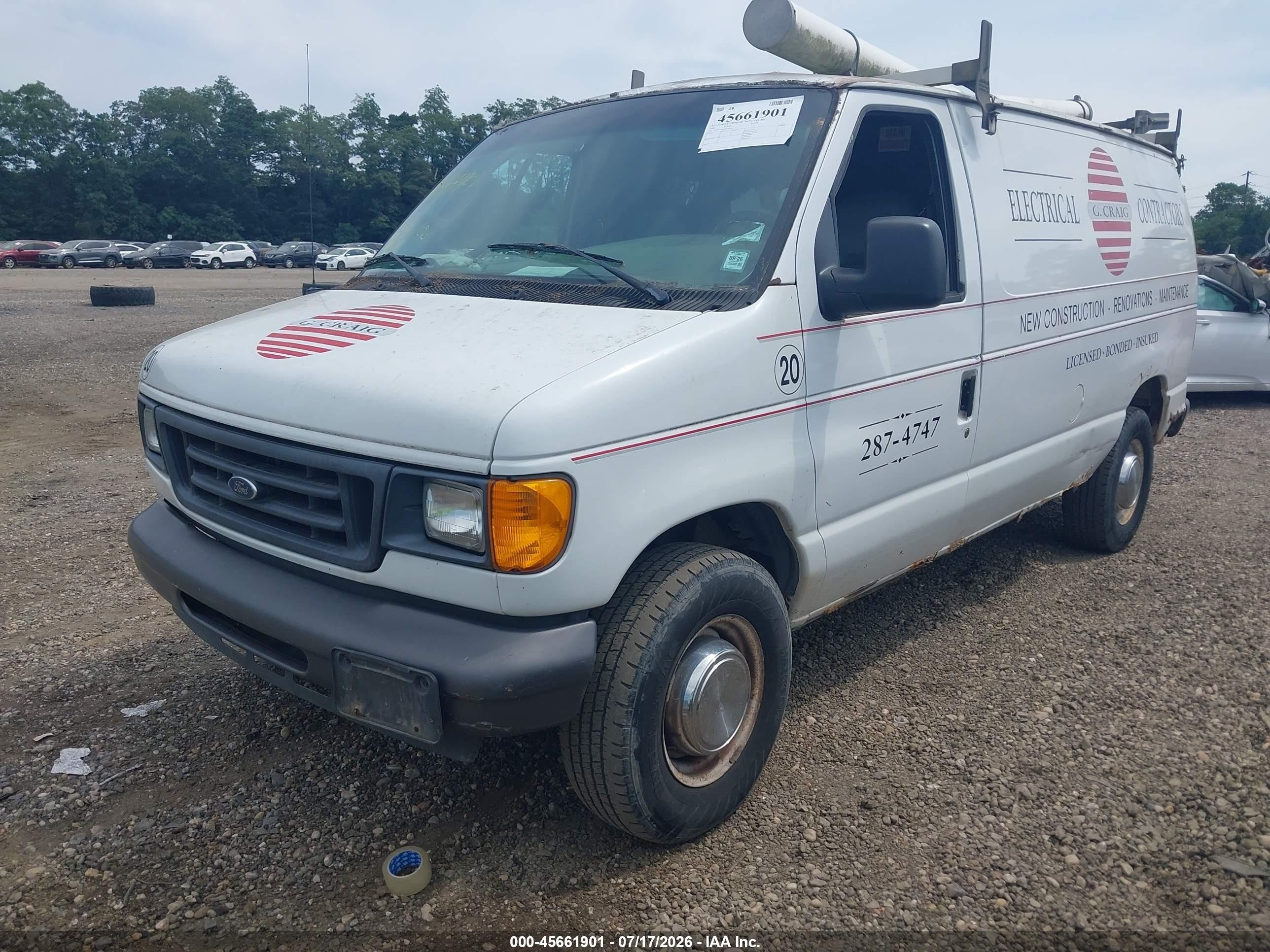 2006 Ford E-250 Commercial/recreational White vin: 1FTNE24W16HA85961