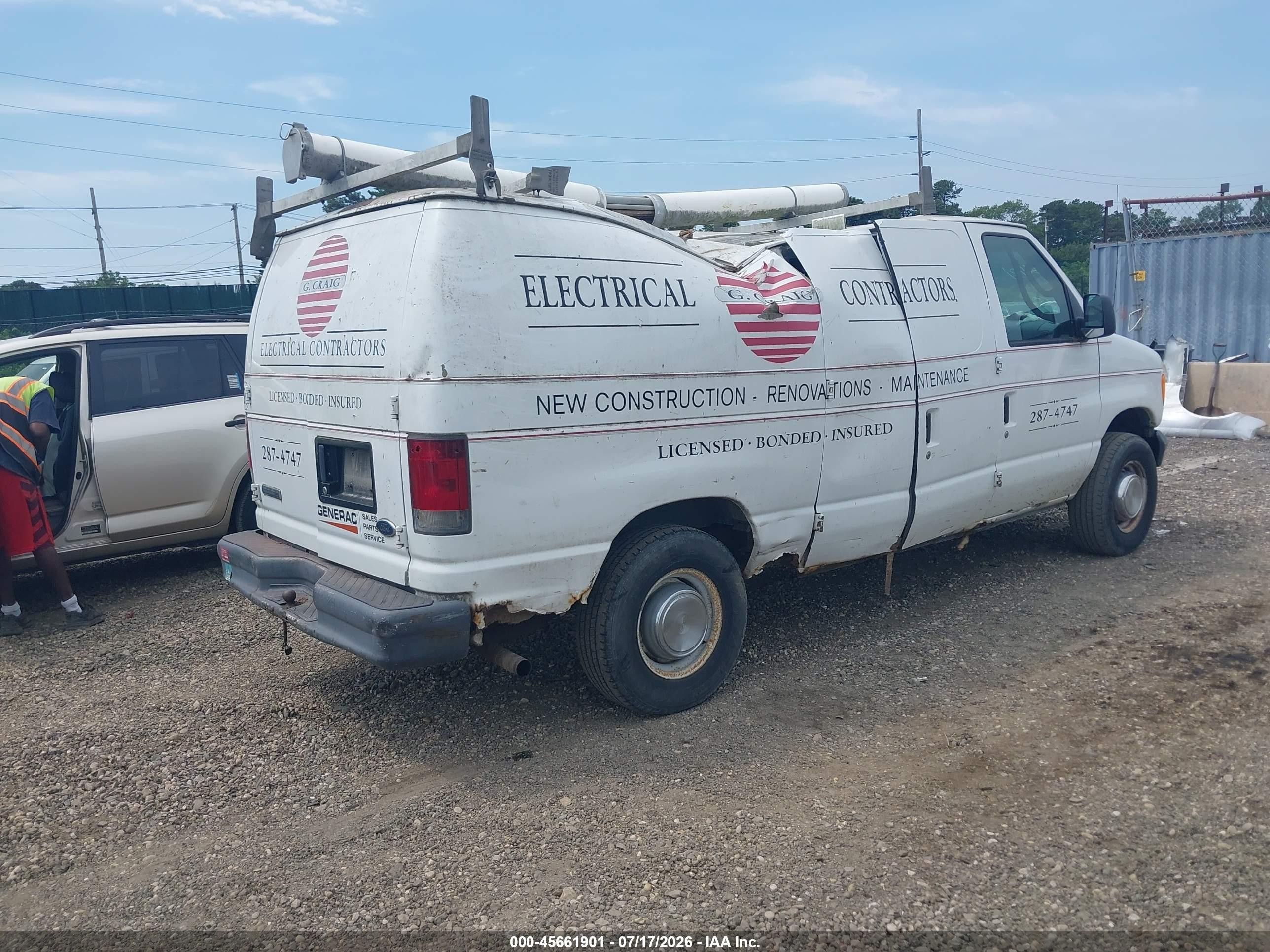2006 Ford E-250 Commercial/recreational White vin: 1FTNE24W16HA85961
