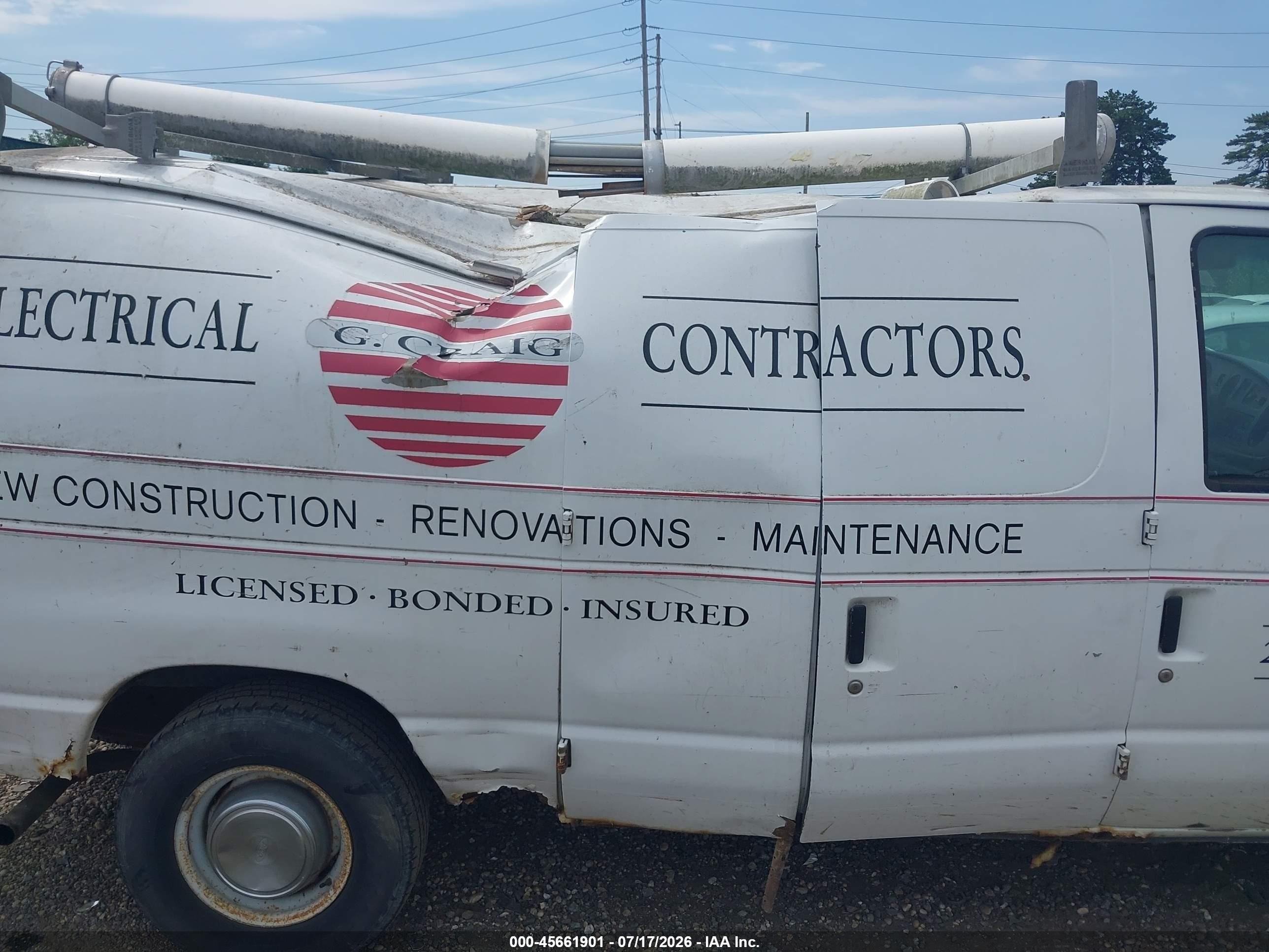 2006 Ford E-250 Commercial/recreational White vin: 1FTNE24W16HA85961