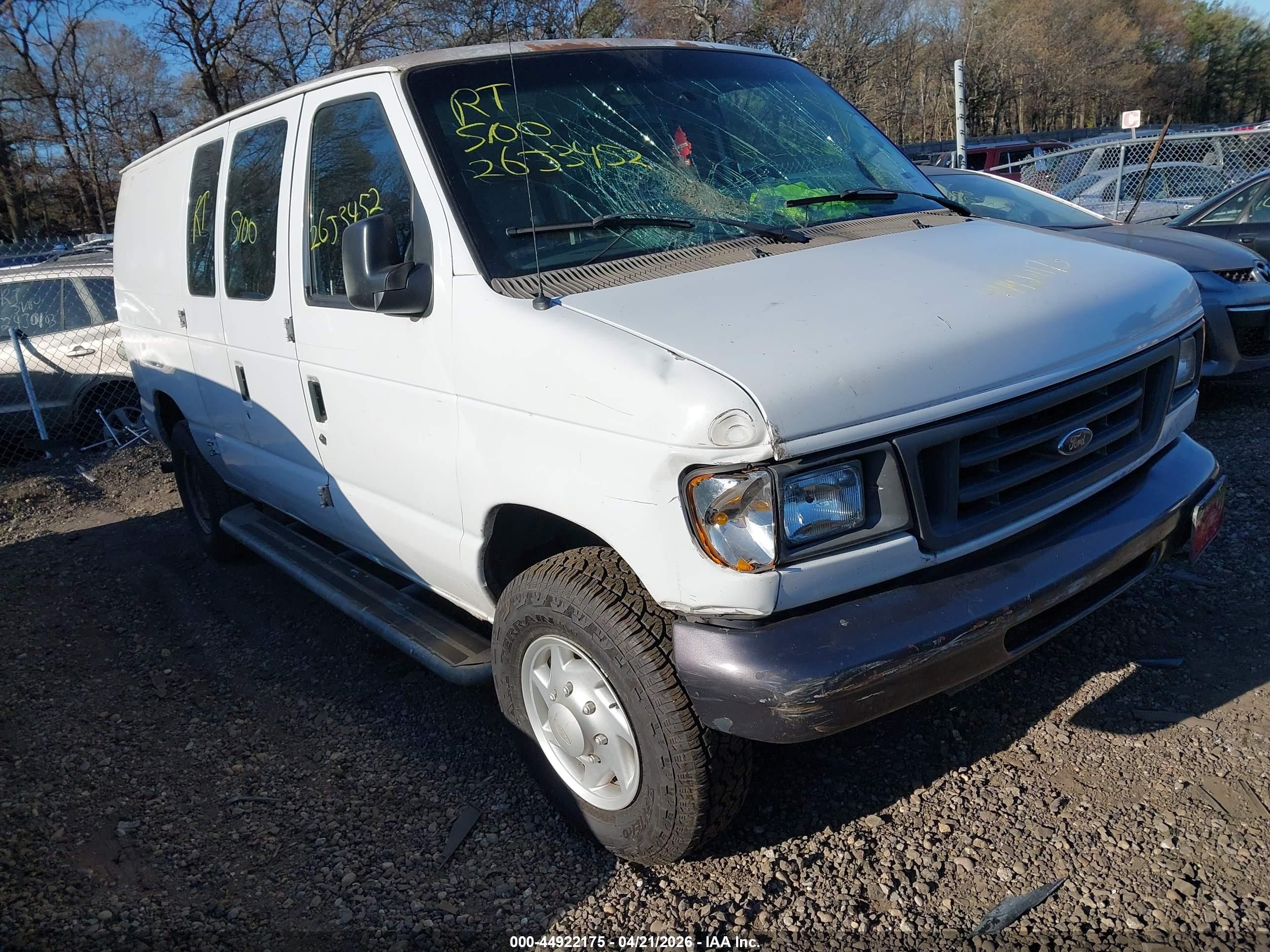 2007 Ford E-250 Commercial/recreational White vin: 1FTNE24W17DA33318