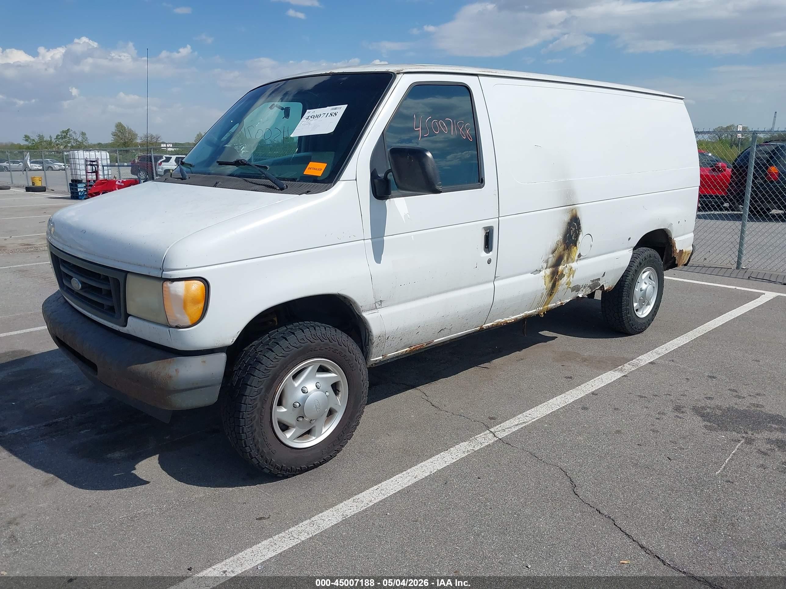 2007 Ford E-250 Commercial/recreational White vin: 1FTNE24W37DA03107