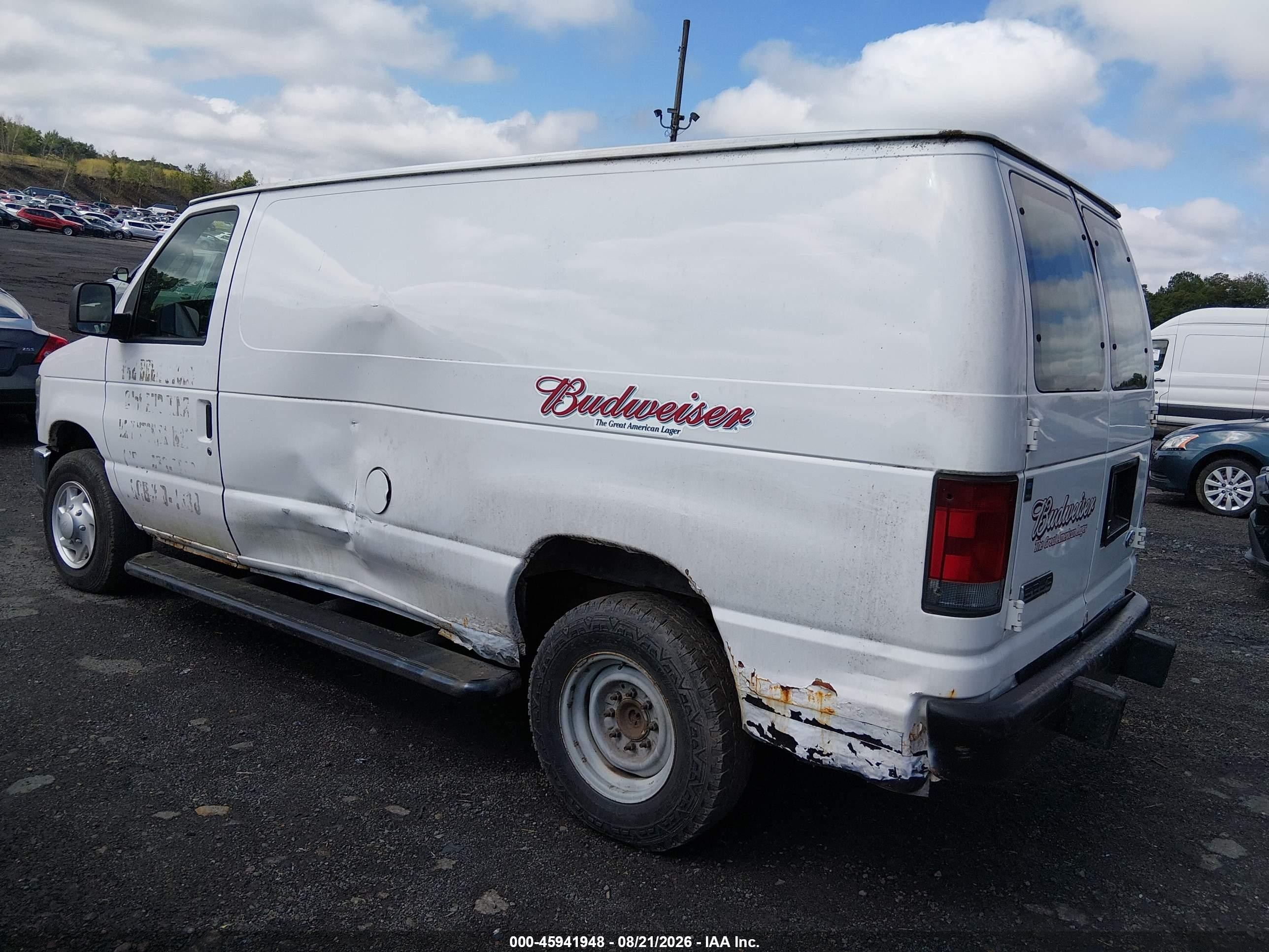 2008 Ford E-250 Commercial/recreational White vin: 1FTNE24W48DB03430