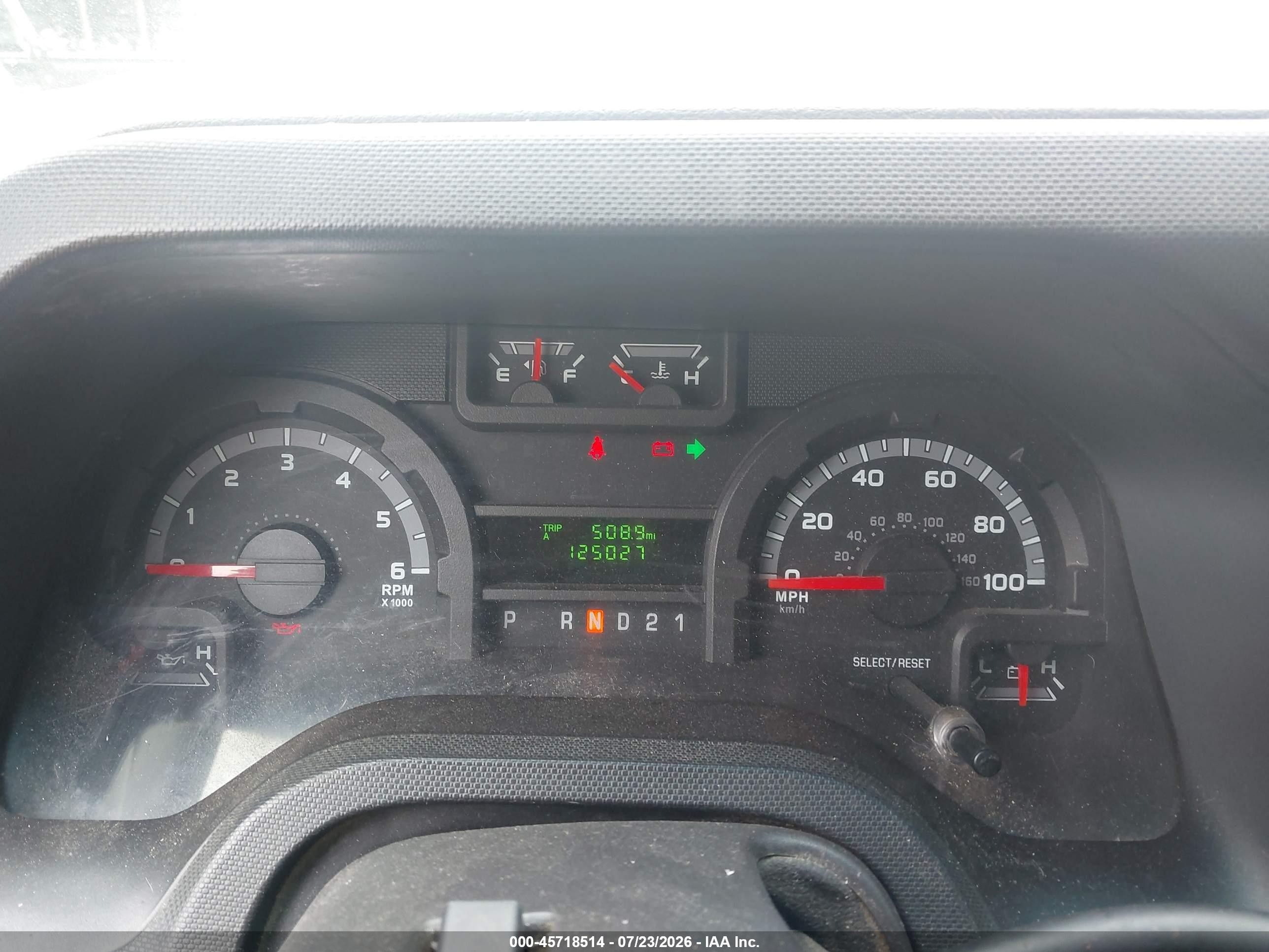 2009 Ford E-250 Commercial White vin: 1FTNE24W49DA48477