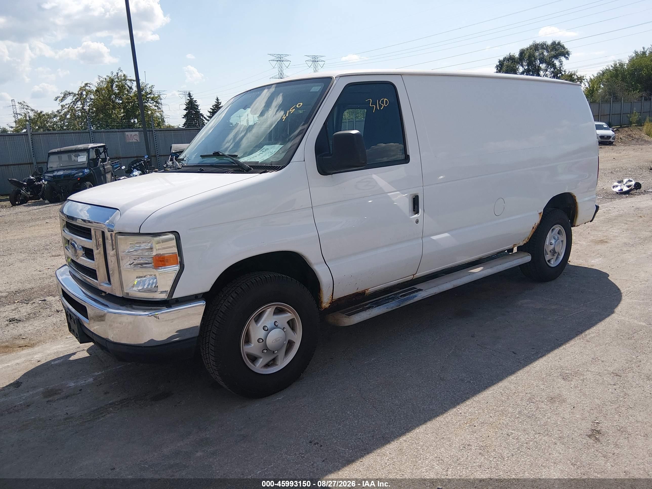 2009 Ford E-250 Commercial White vin: 1FTNE24W59DA48004