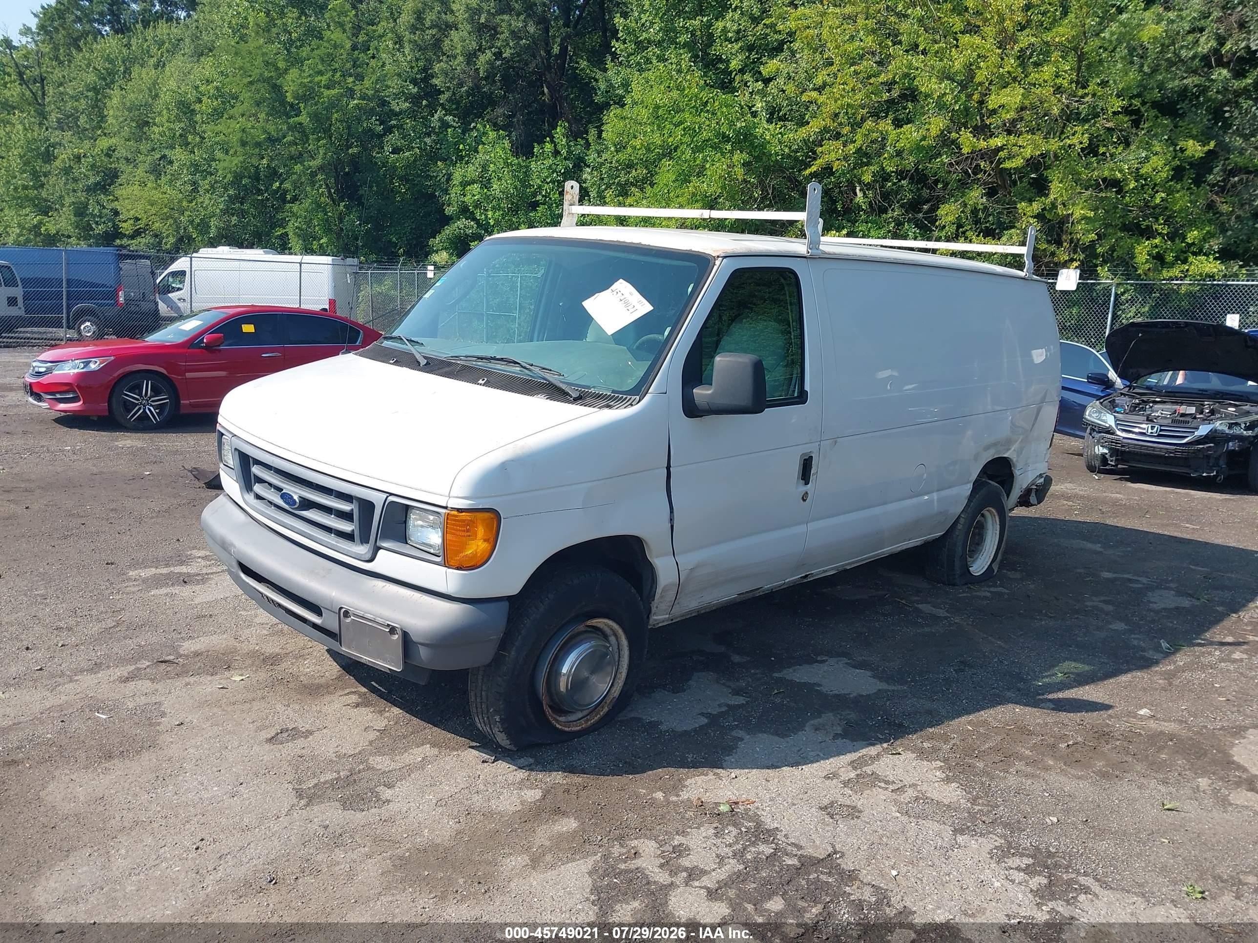 2006 Ford E-250 Commercial/recreational White vin: 1FTNE24W76DB33356