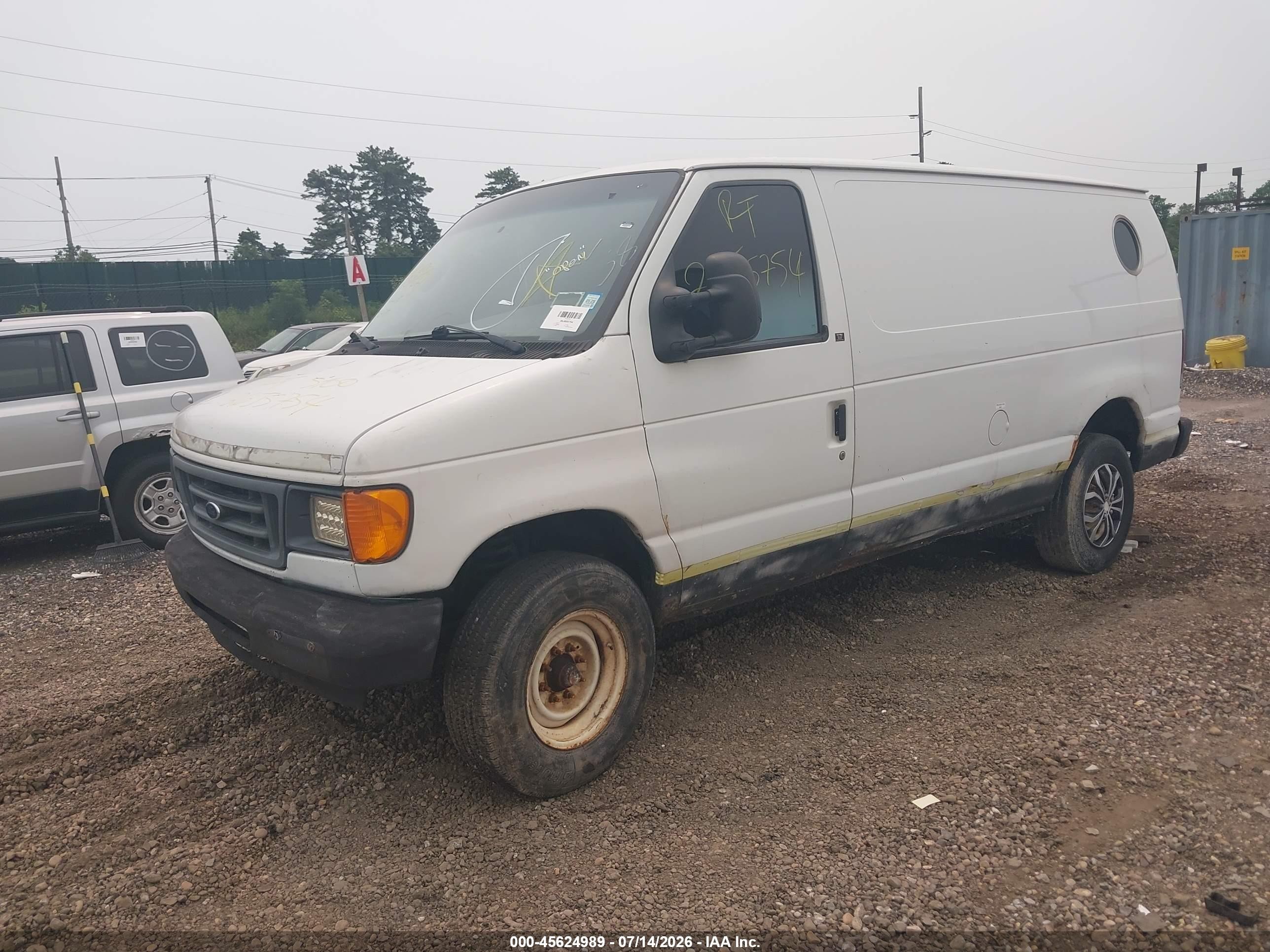 2007 Ford E-250 Commercial/recreational White vin: 1FTNE24W77DA99940
