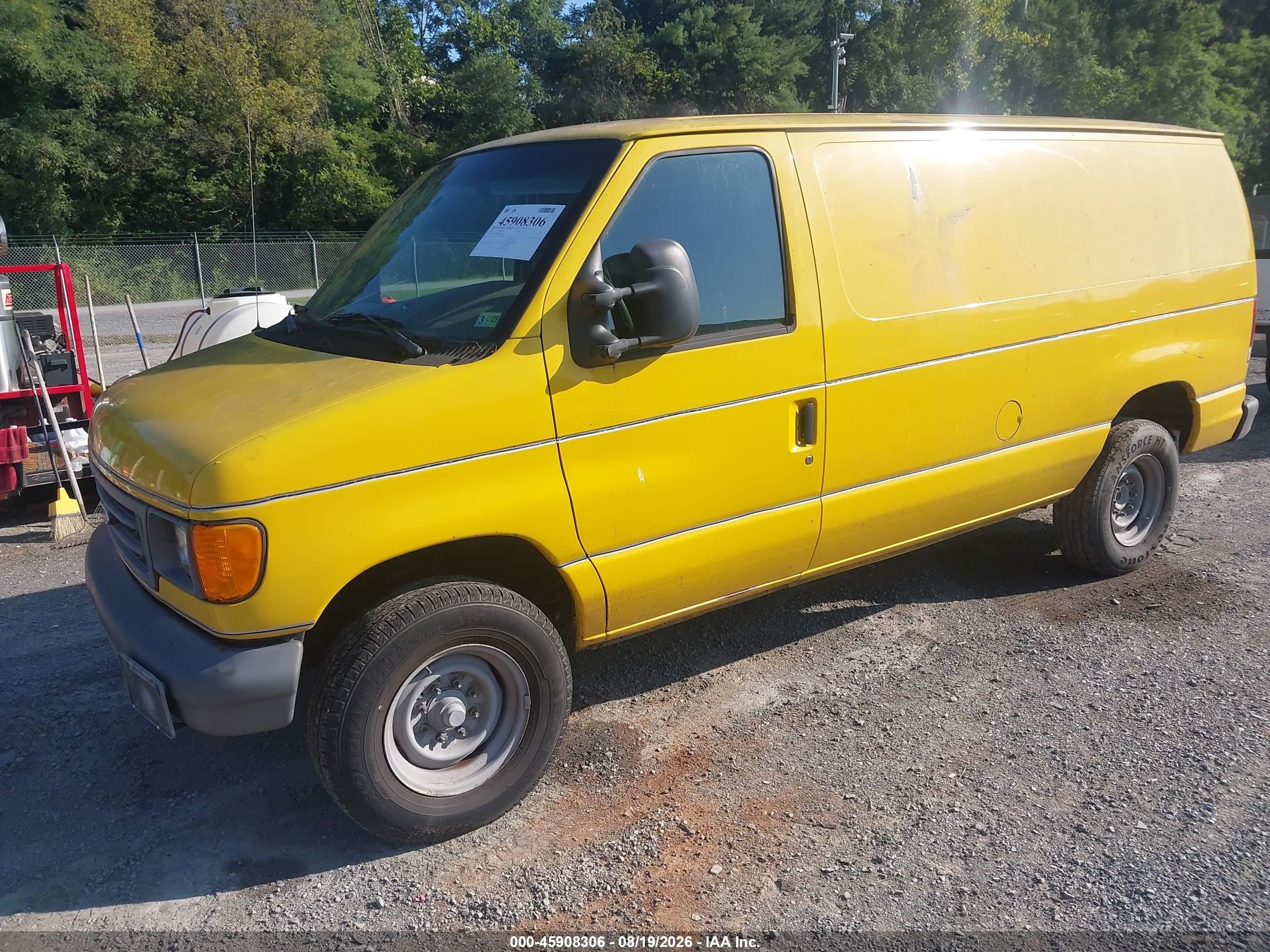 2007 Ford E-250 Commercial/recreational Yellow vin: 1FTNE24W87DB03784
