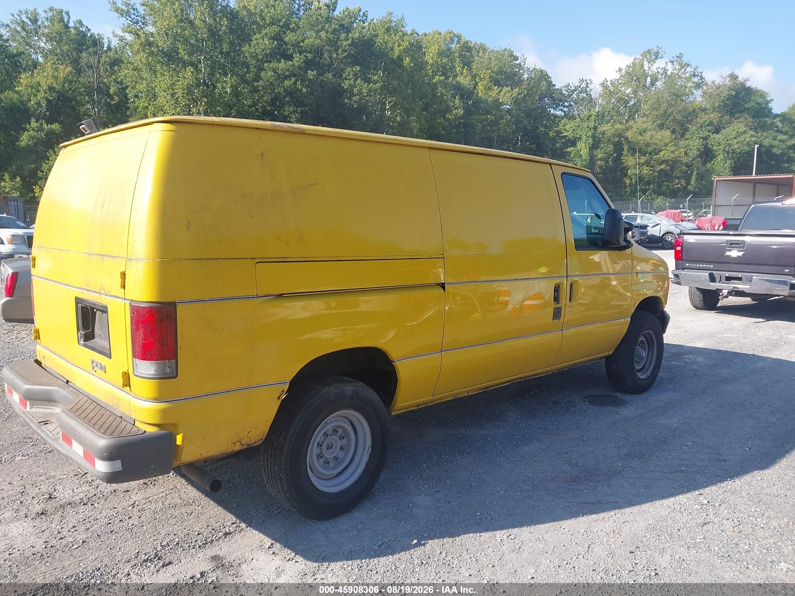 2007 Ford E-250 Commercial/recreational Yellow vin: 1FTNE24W87DB03784