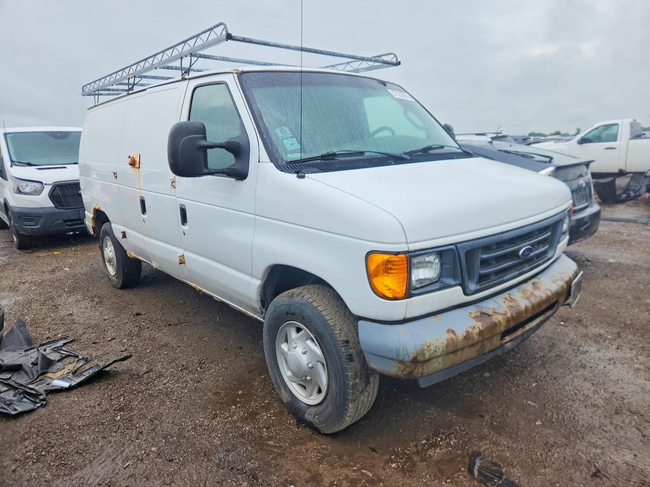 2007 Ford Econoline E250 Van White vin: 1FTNE24W87DB25087