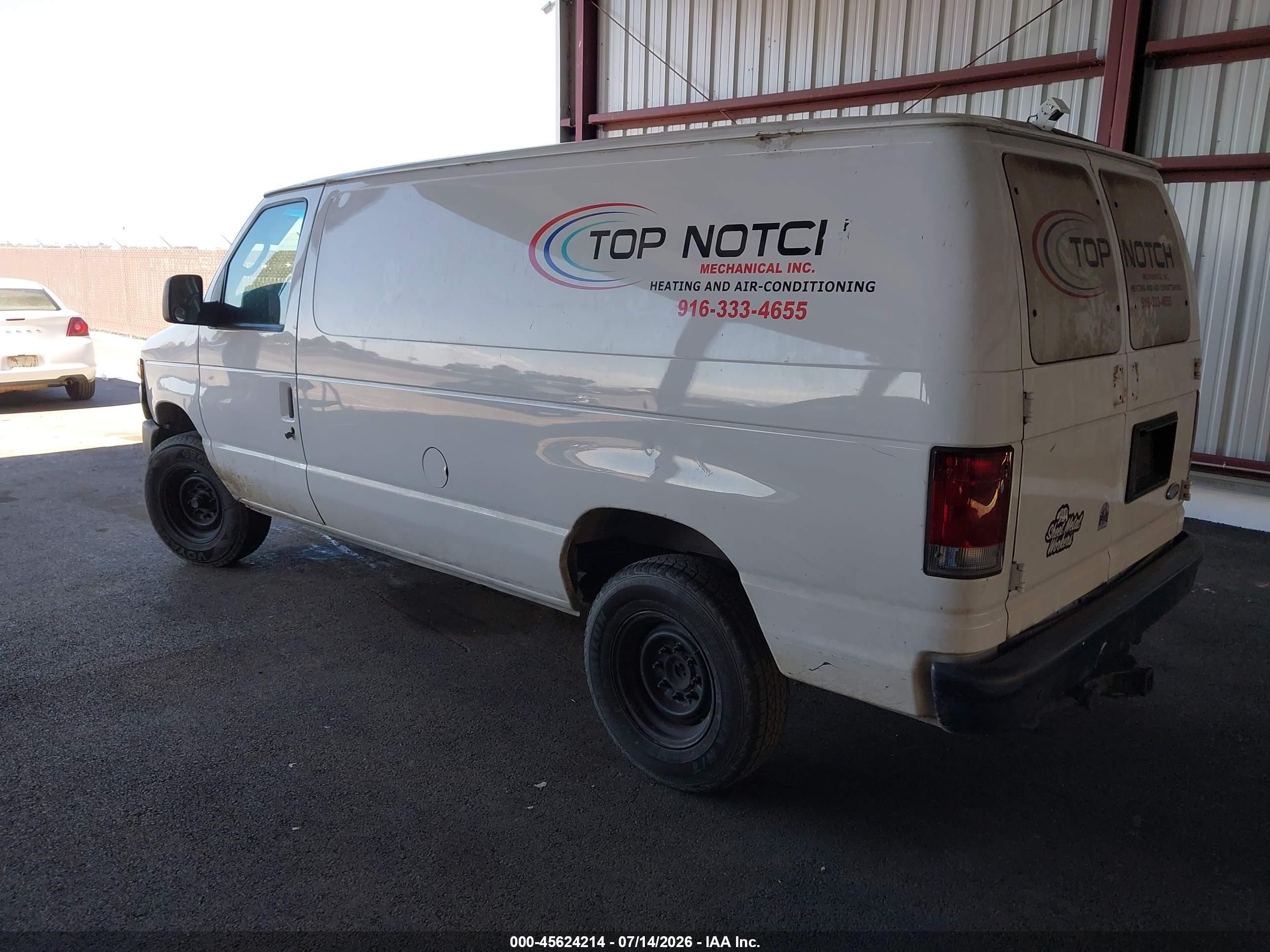 2008 Ford E-250 Commercial/recreational White vin: 1FTNE24W98DA39322
