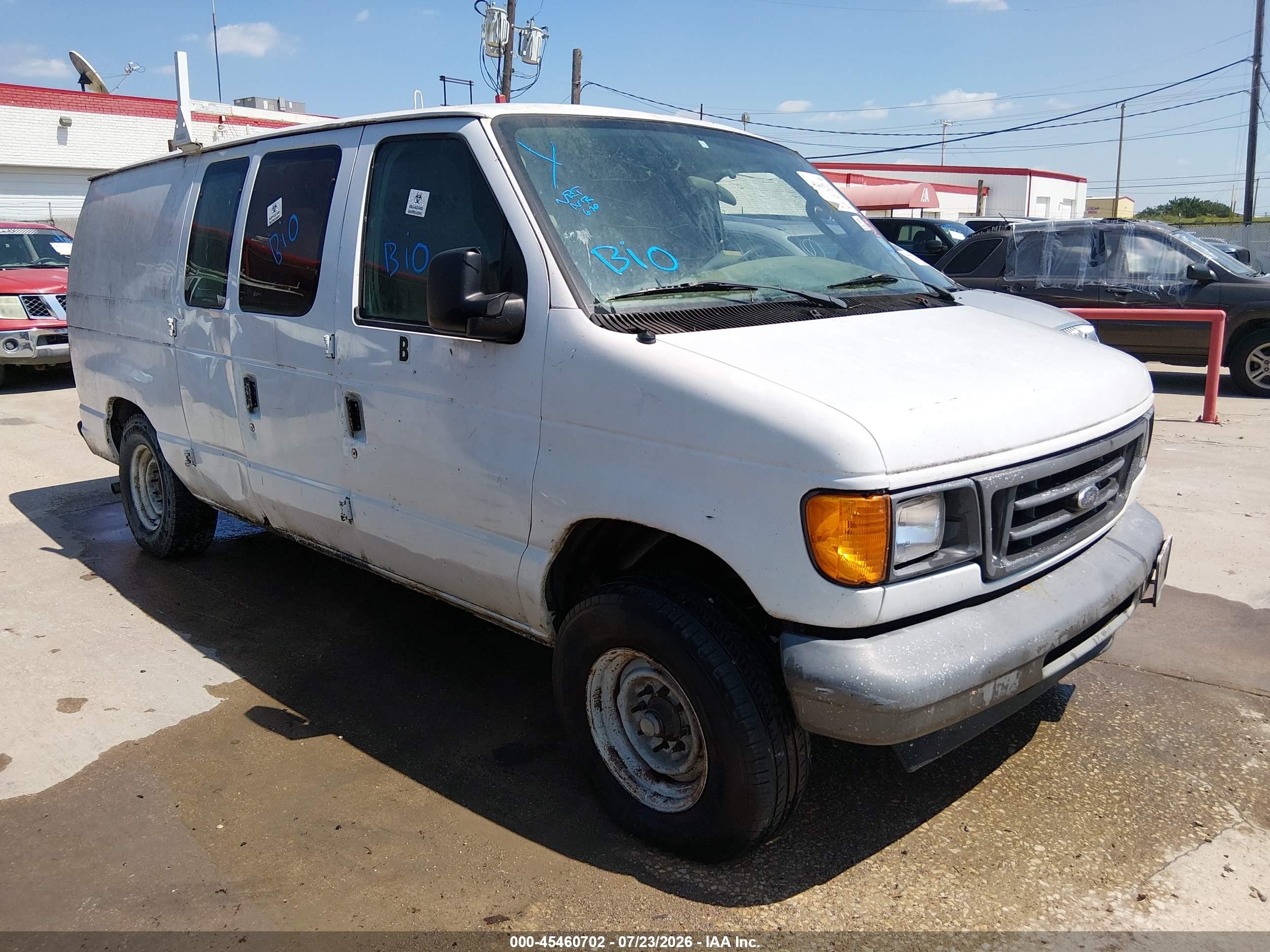 2007 Ford E-250 Commercial/recreational White vin: 1FTNE24WX7DA34502