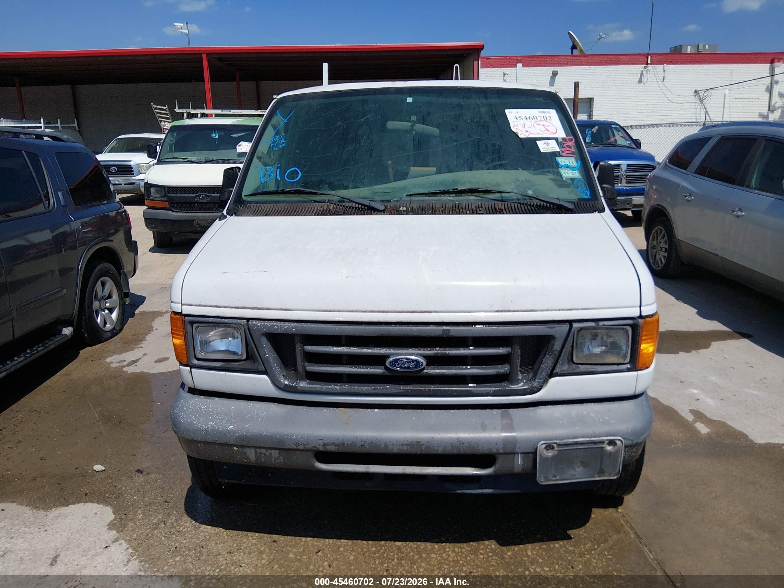 2007 Ford E-250 Commercial/recreational White vin: 1FTNE24WX7DA34502
