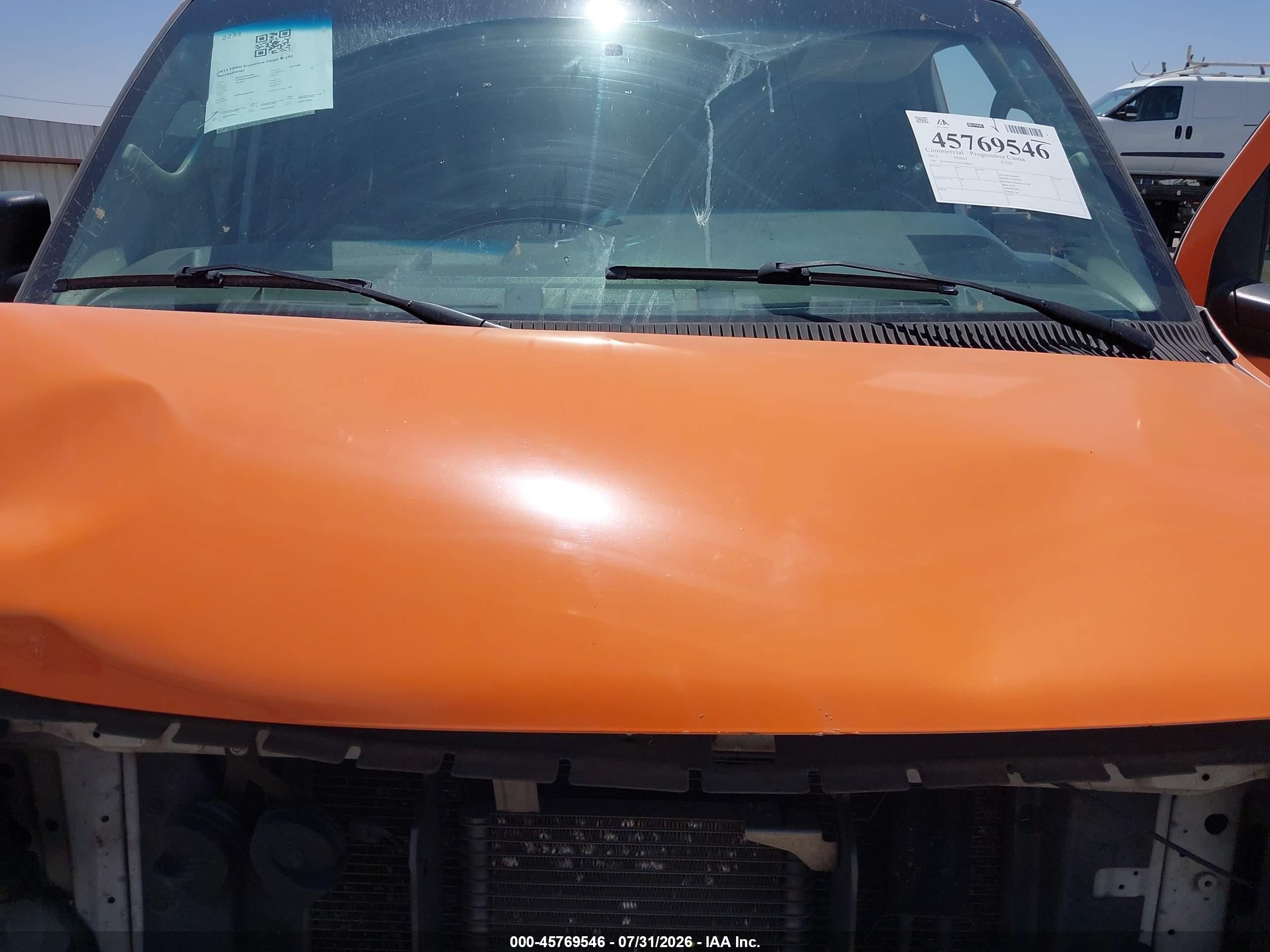 2013 Ford E-250 Commercial Orange vin: 1FTNE2EL2DDA68613