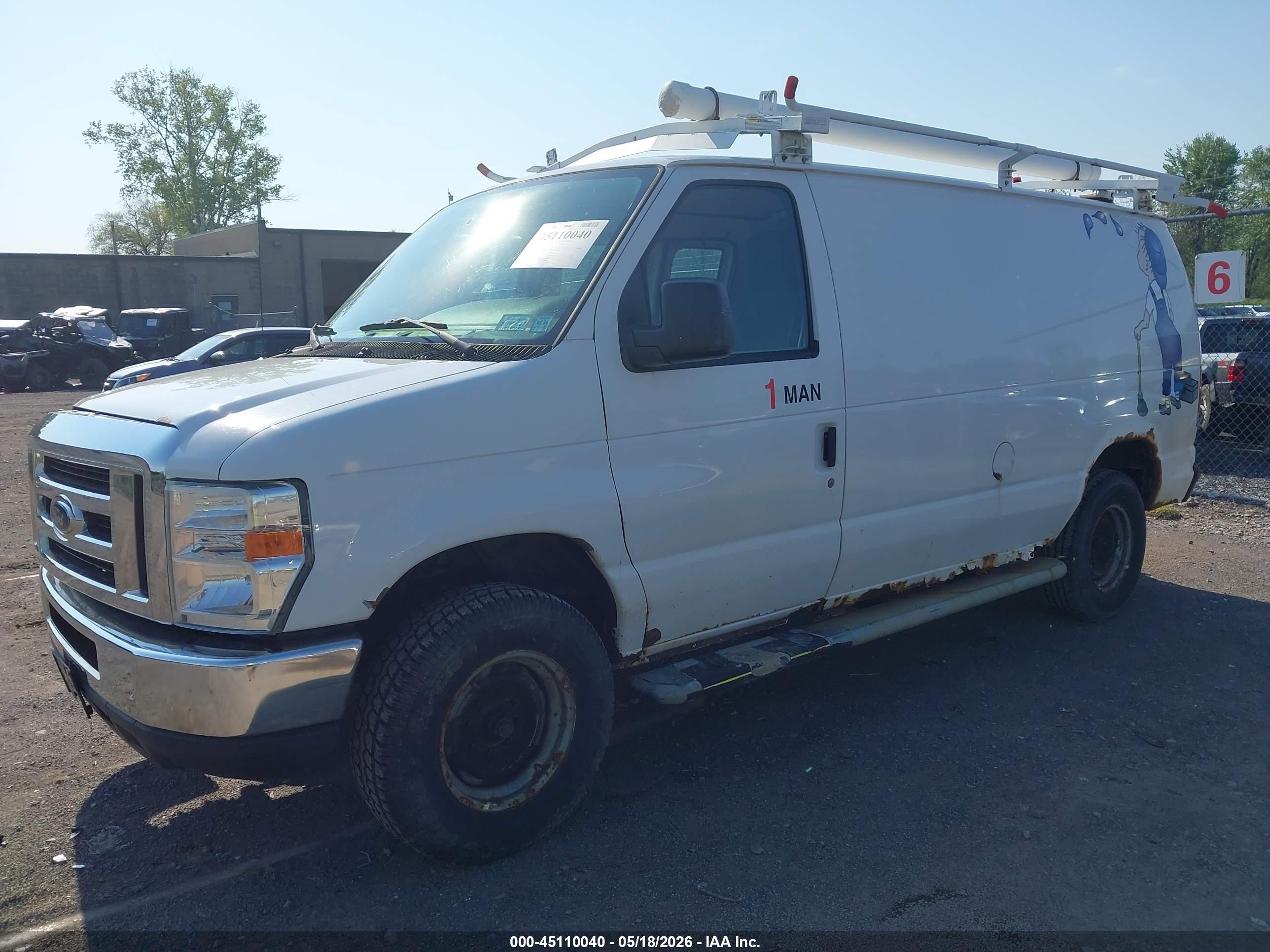 2013 Ford E-250 Commercial White vin: 1FTNE2EW0DDA11790