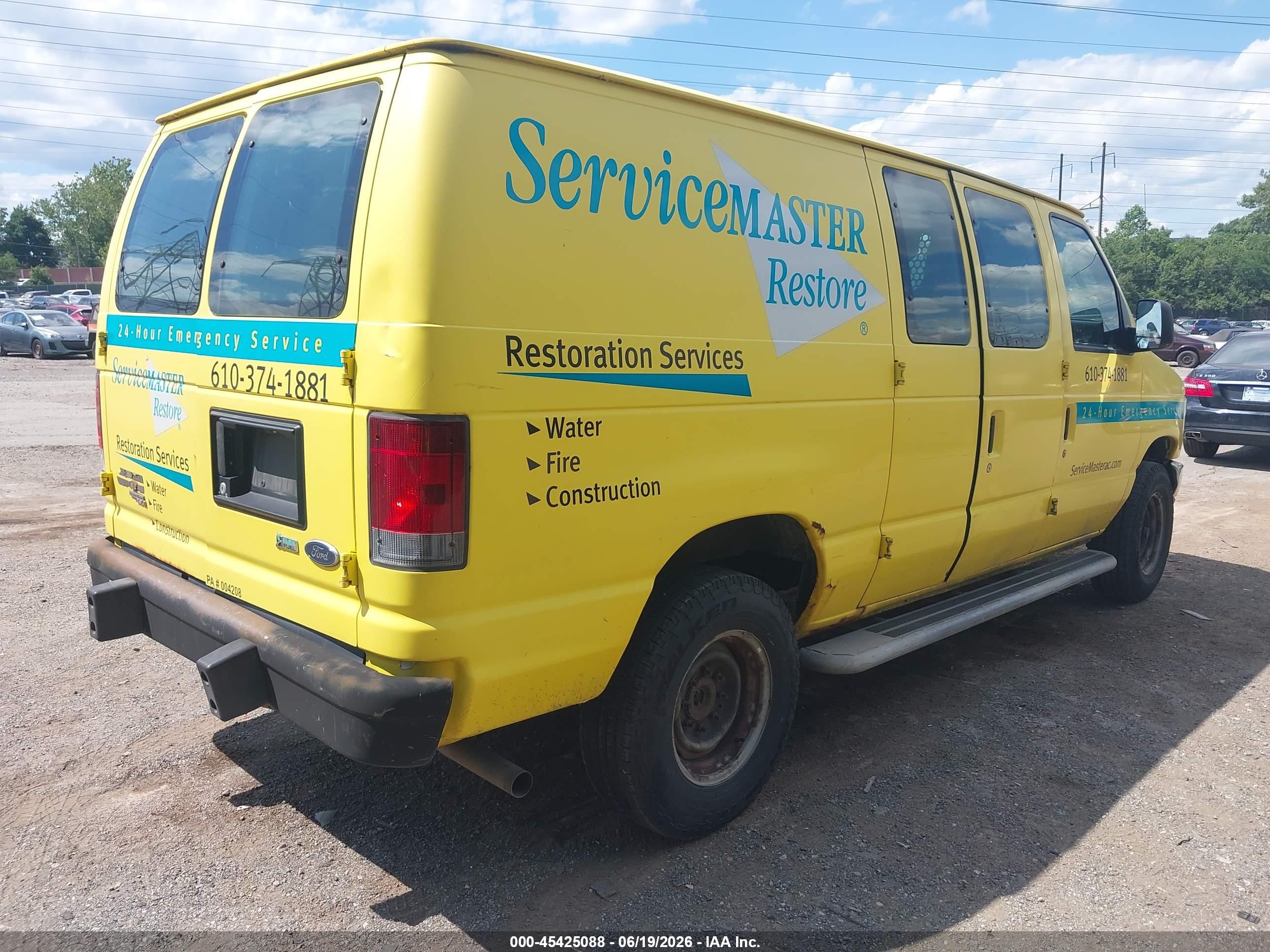 2013 Ford E-250 Commercial/recreational Yellow vin: 1FTNE2EW2DDA24508